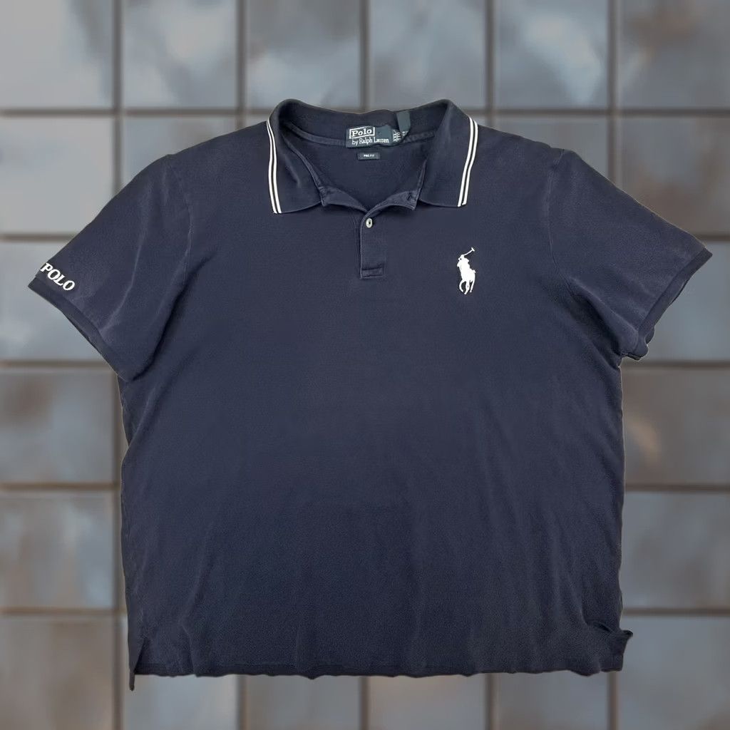 Polo Ralph Lauren Vintage Polo Ralph Lauren Shirt Mens 2XL Navy Pro Fit Short Sleeve RARE Size US XXL / EU 58 / 5 - 1 Thumbnail