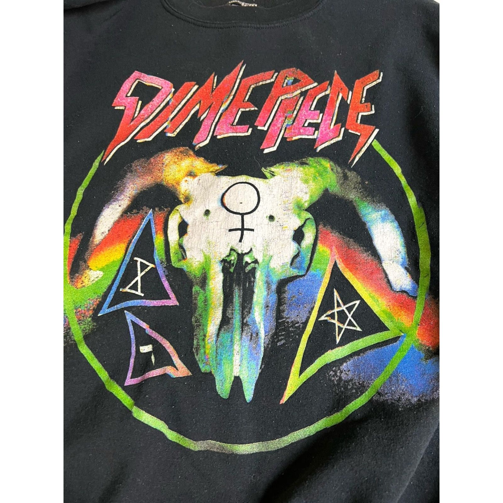 Dime Dime Piece Mens Medium Black Pullover Sweatshirt Skull Distressed Cotton Blend Sweatshirt M Black Mens Size US M / EU 48-50 / 2 - 3 Thumbnail