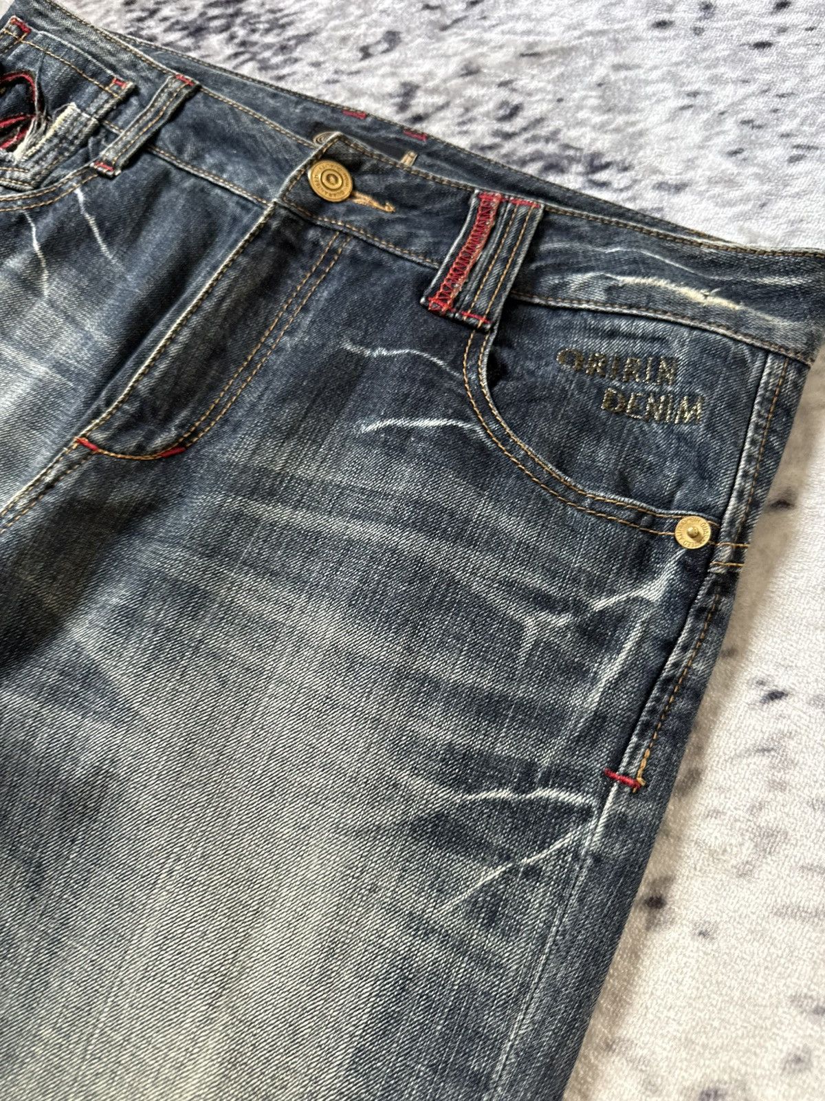 Japanese Brand Oririn Dr Denim Embroidered Flared Wide Leg Jeans Size US 34 / EU 50 - 20 Thumbnail