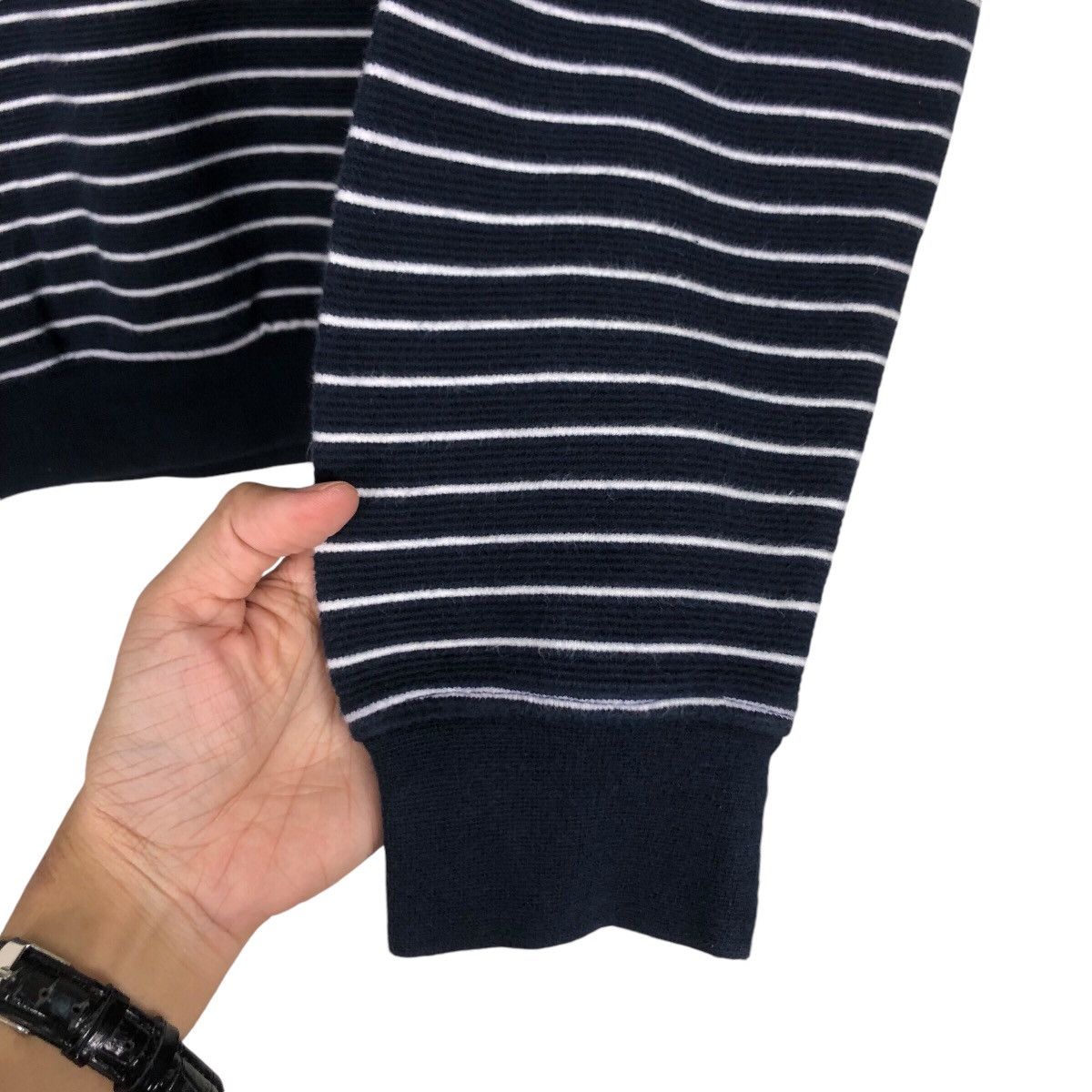 Japanese Brand × Spalding × Vintage Striped Vintage Spalding Jumper Half Zip Streetwear Rare Size US M / EU 48-50 / 2 - 11 Thumbnail