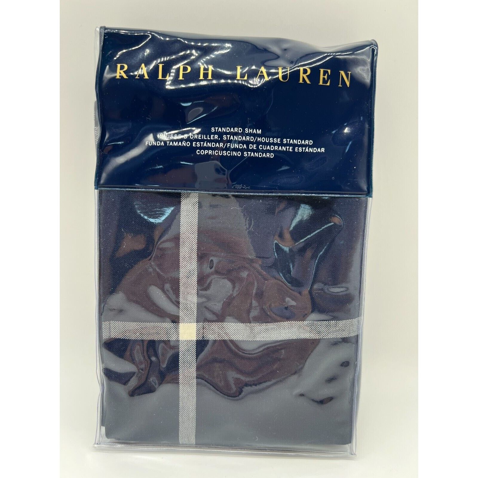 Ralph Lauren Ralph Lauren Home Equestrian Windowpane Sham Navy Standard Size ONE SIZE - 6 Thumbnail