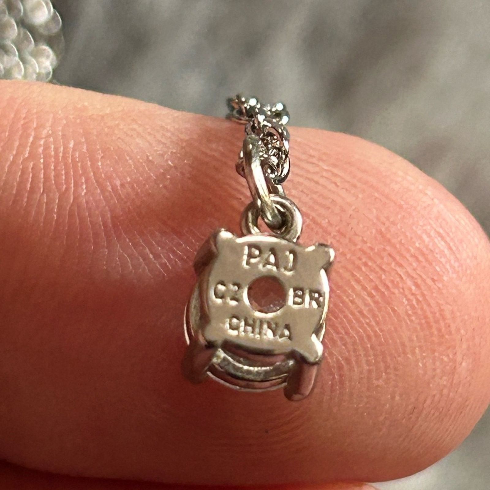 Jewelry Prong set open setting round cz pendant on chain necklace Size ONE SIZE - 3 Thumbnail