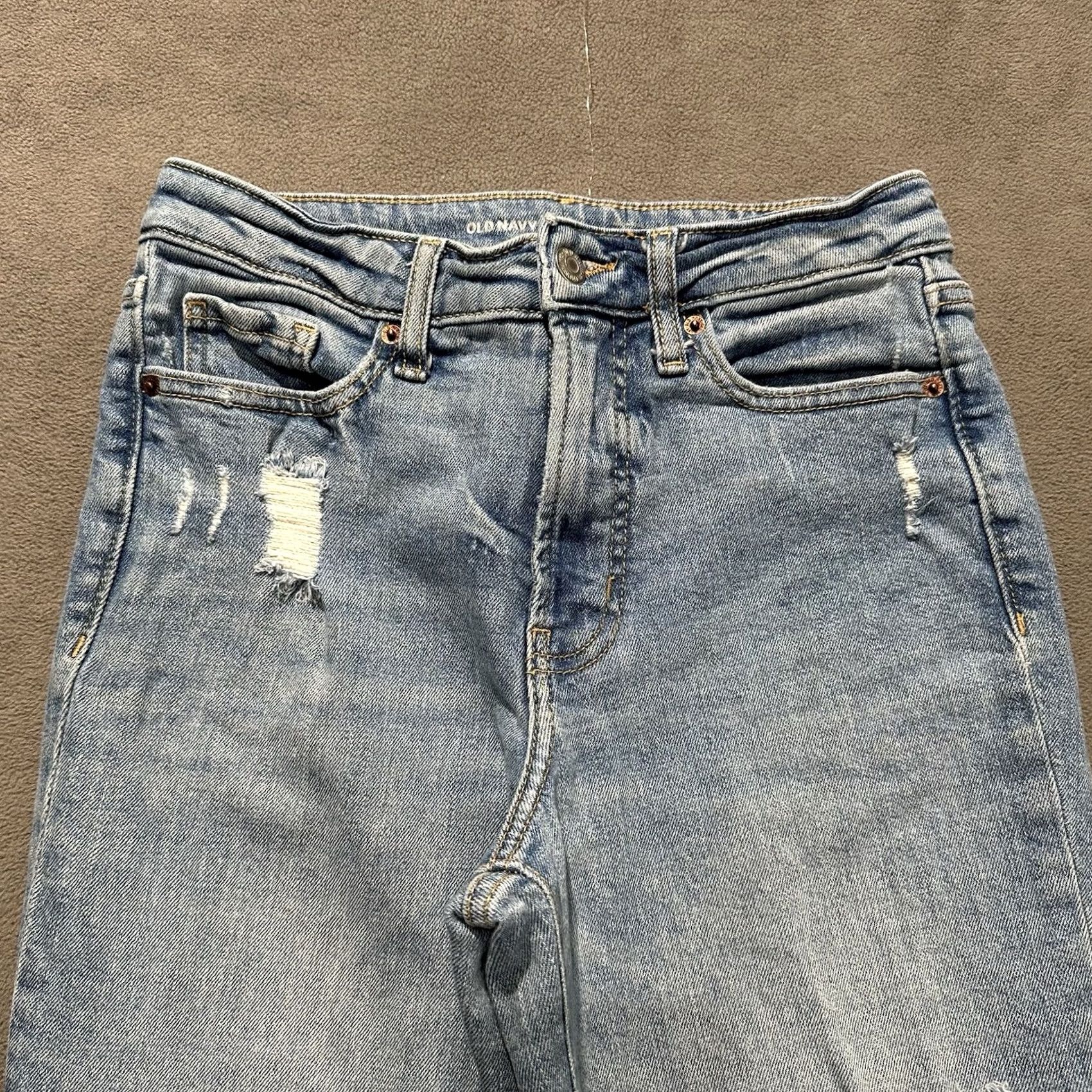Old Navy Old Navy Jeans Womens 4 Blue Denim High Rise O.G. Straight Secret Smooth Pockets Jeans Size 27" / US 4 / IT 40 - 3 Thumbnail
