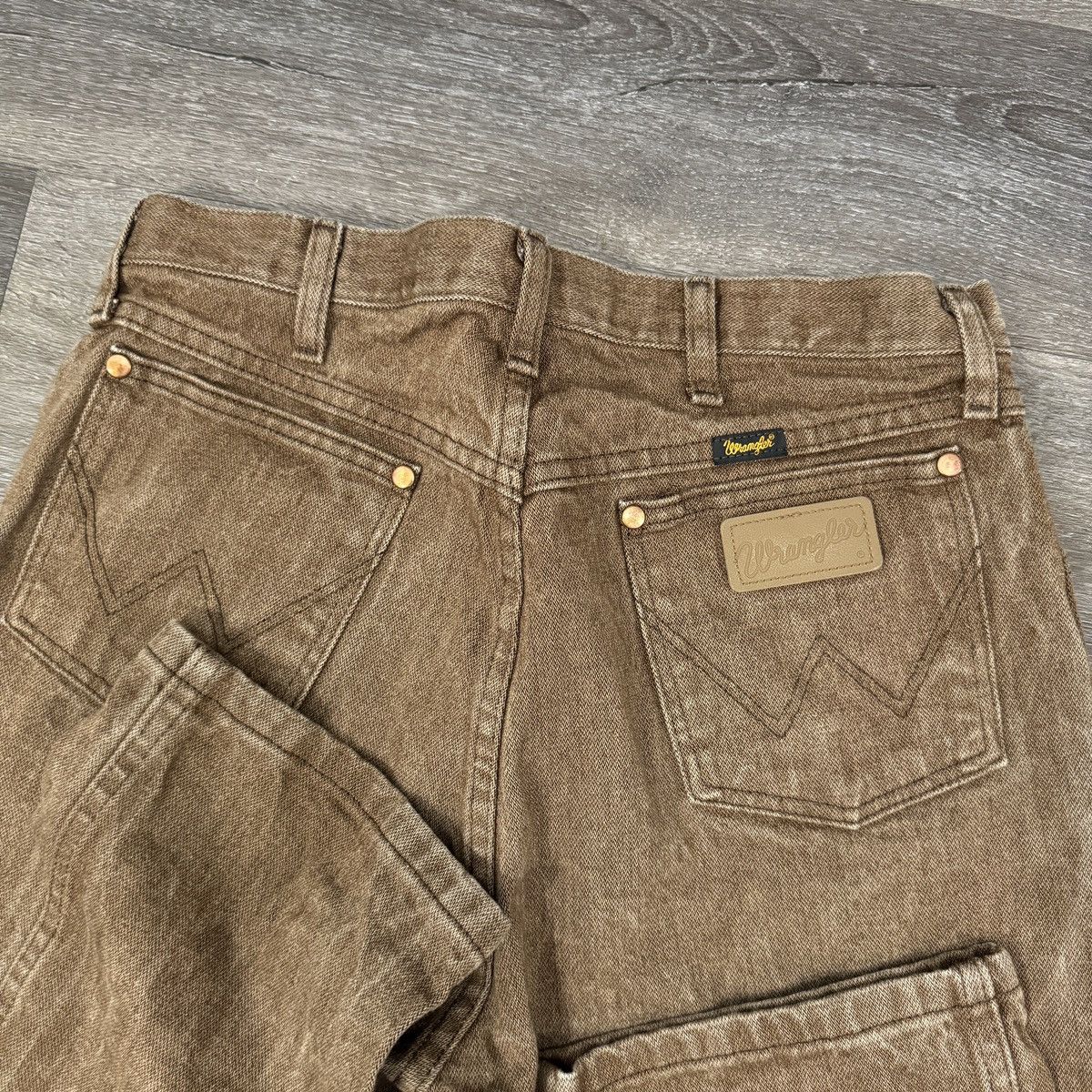Vintage × Wrangler Vintage 90s wrangler mocha brown wide leg essential jeans Size US 33 - 3 Thumbnail