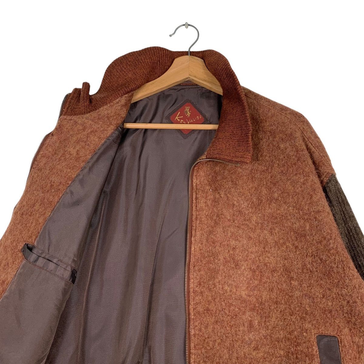 Japanese Brand KEN VALIDO Brown Wool Turtleneck Bomber Jacket #1234-C56 Size US L / EU 52-54 / 3 - 10 Thumbnail