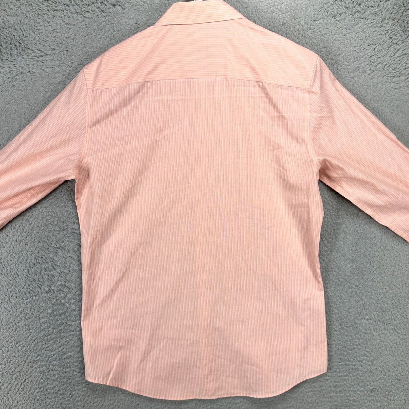 Calvin Klein Calvin Klein Shirt Button Up Mens Medium Peach Striped Non Iron Slim Fit Cotton Shirt Jacket? Size US M / EU 48-50 / 2 - 2 Thumbnail