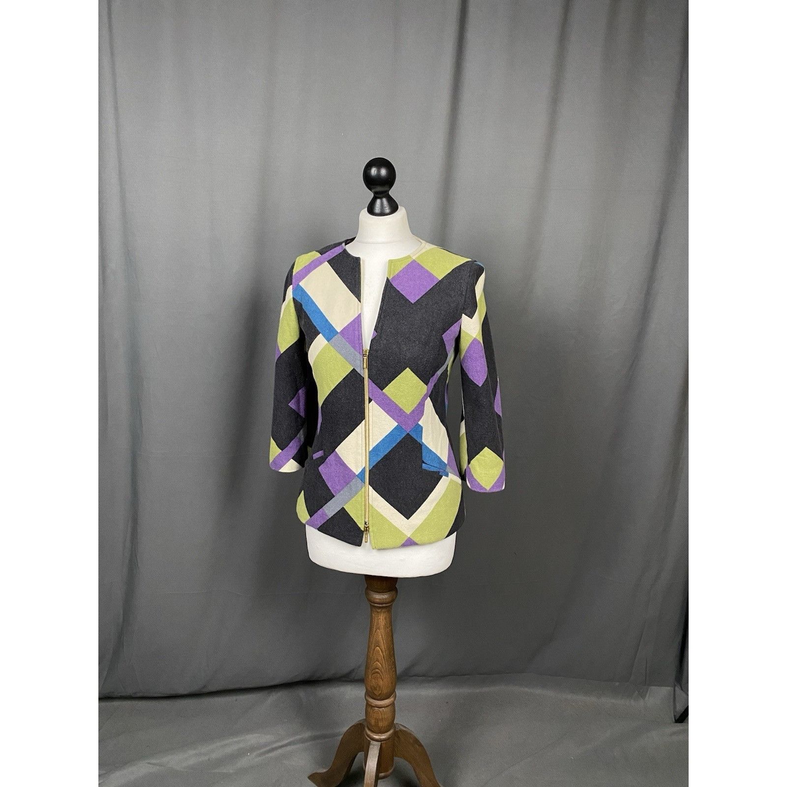 Versace Versace VTG Zip Front Multicolored Tailored Colarless Wool B Size M / US 6-8 / IT 42-44 - 2 Thumbnail