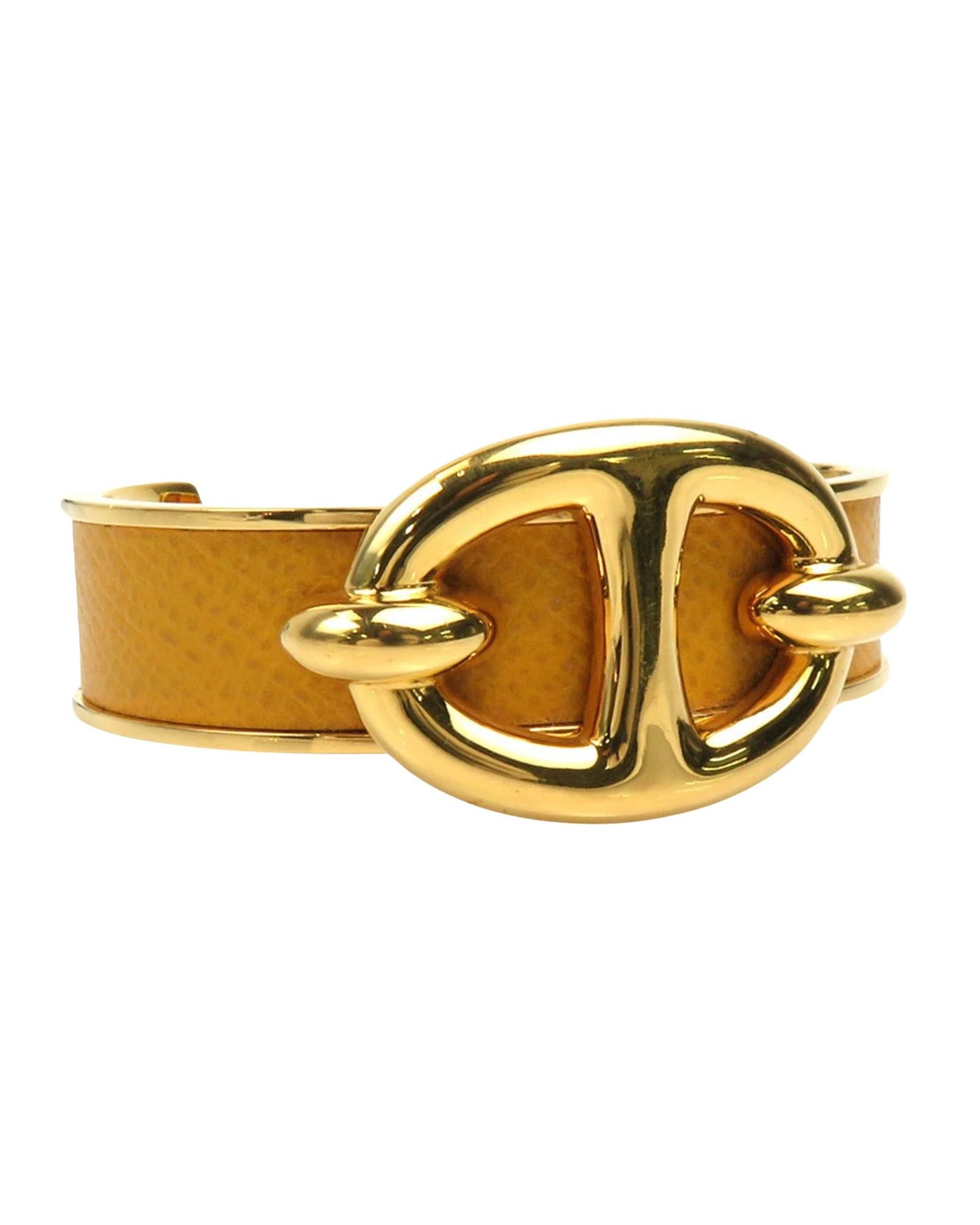 image of Hermes Gold Metal Bangle Jewelry, Women's