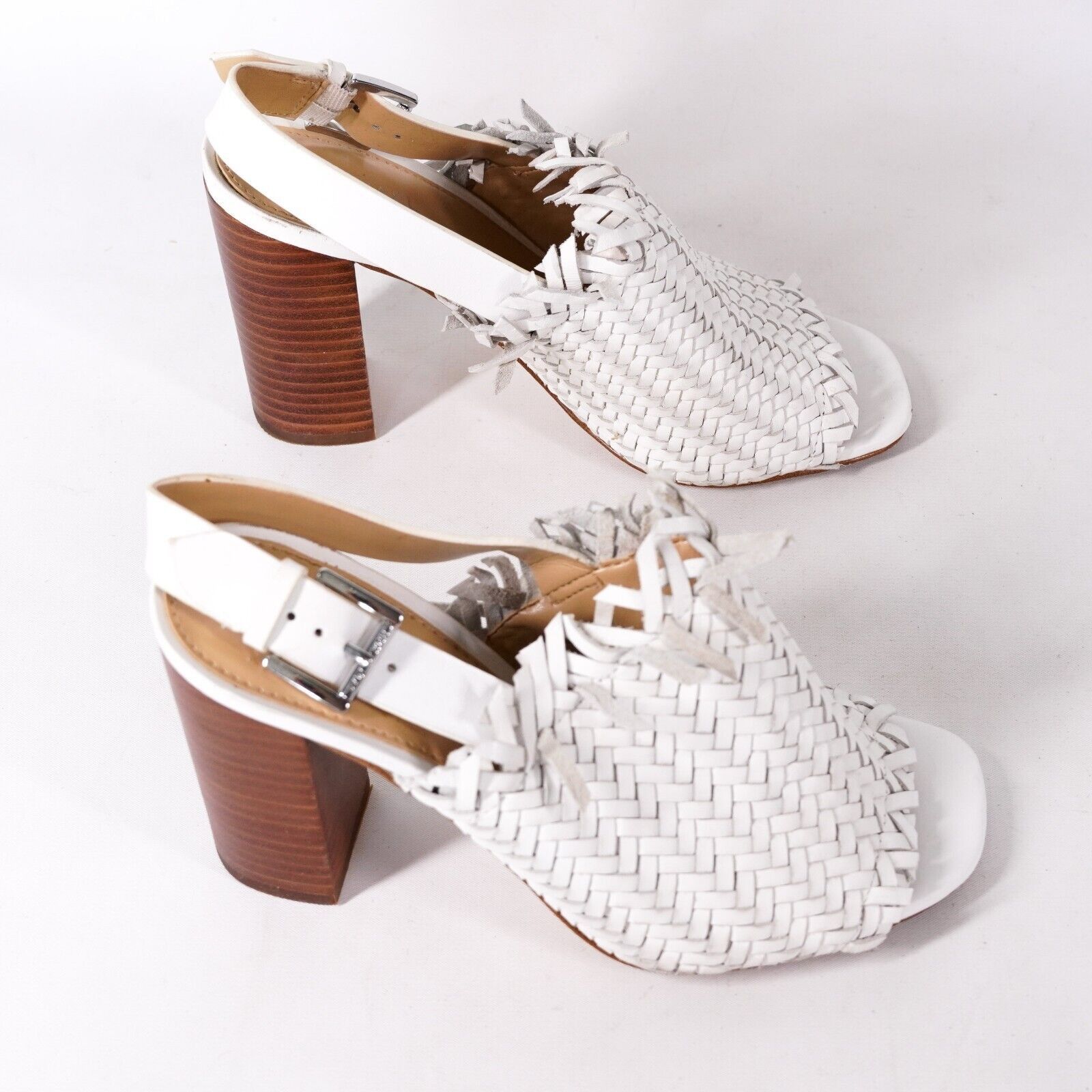 Michael Kors Michael Kors Woven Leather Shoes High Heels Pumps Women's 5M Size US 5 / IT 35 - 6 Thumbnail