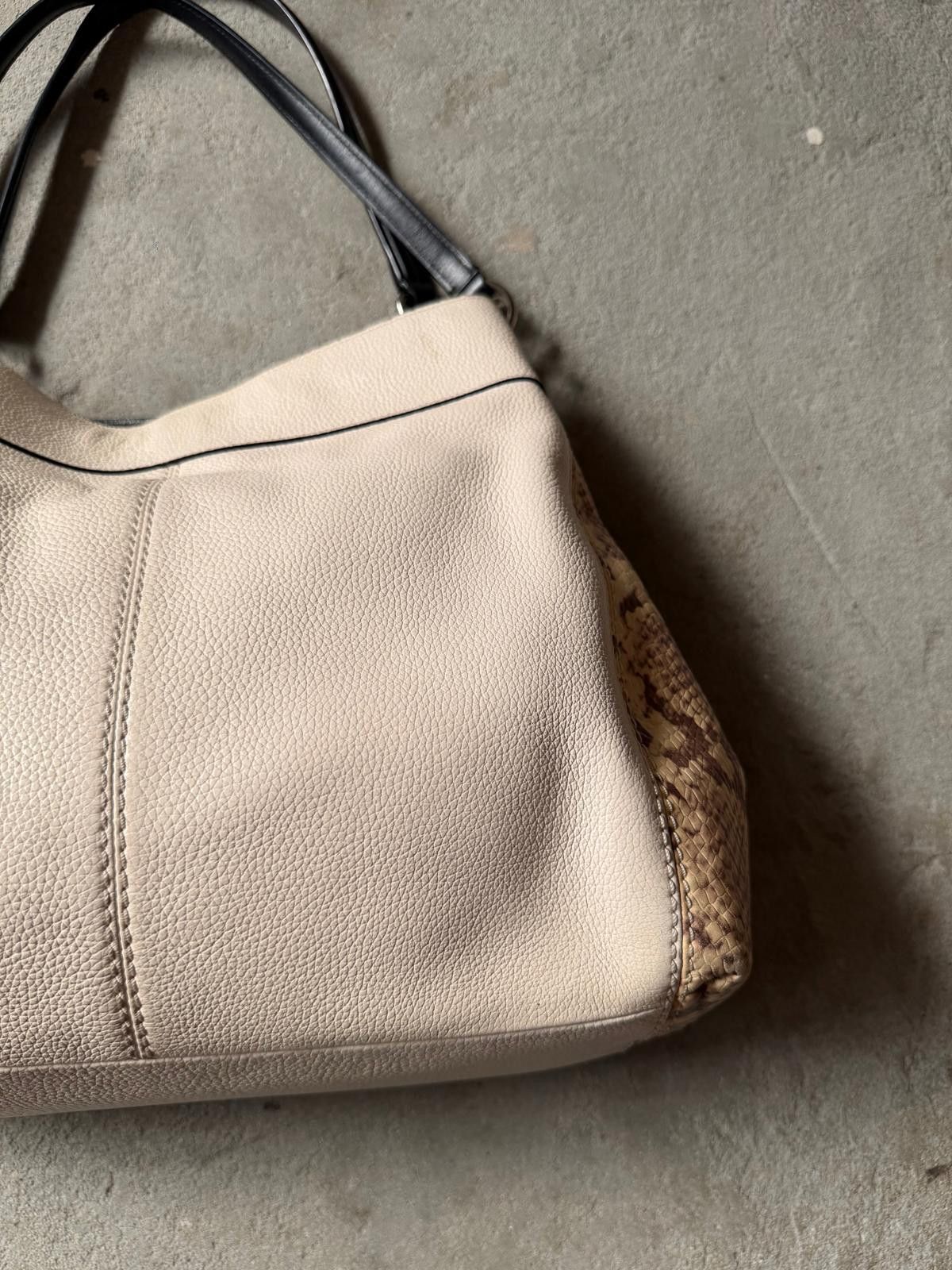 Coach Coach Lexy Snakeskin Embossed Shoulder Bag Ivory Size ONE SIZE - 8 Thumbnail