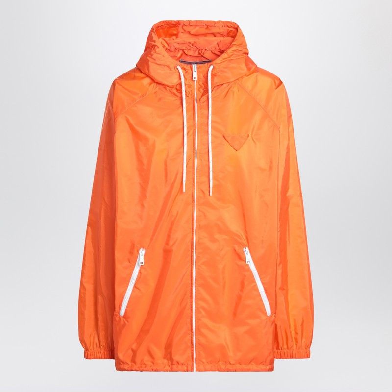 【送料&関税込】Prada Orange Re-nylon Windbreaker Orange Lightweight Re-Nylon rain jacket | PRADA