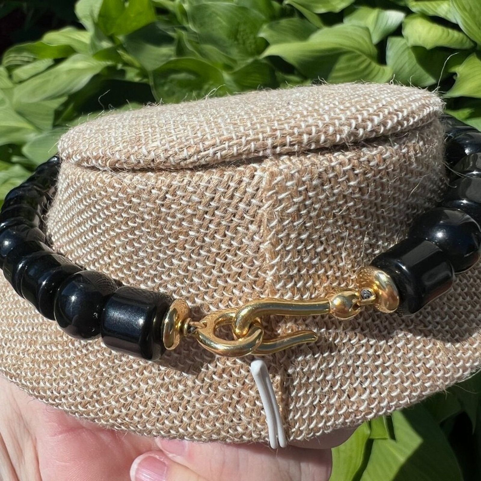 & Other Stories Trifari Black Bead Goldtone Necklace Size ONE SIZE - 2 Thumbnail