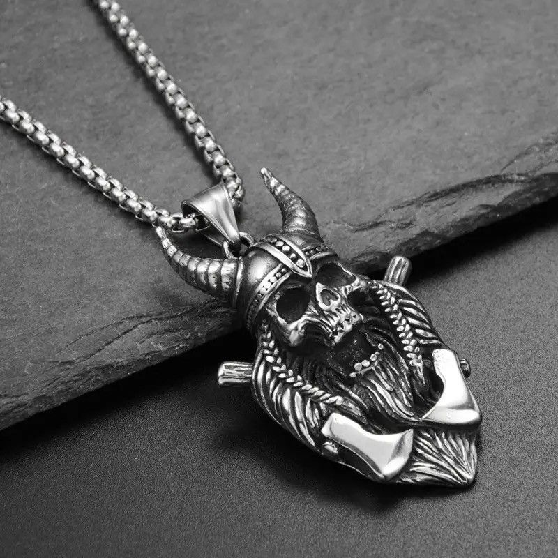 Jewelry Skull Sheep Horn Pendant Necklaces Size ONE SIZE - 4 Thumbnail