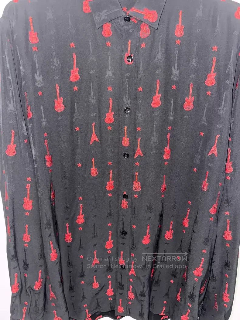 Saint Laurent Paris Saint Laurent Paris Size 41 Mulberry Silk Black and Red St Size US M / EU 48-50 / 2 - 3 Thumbnail