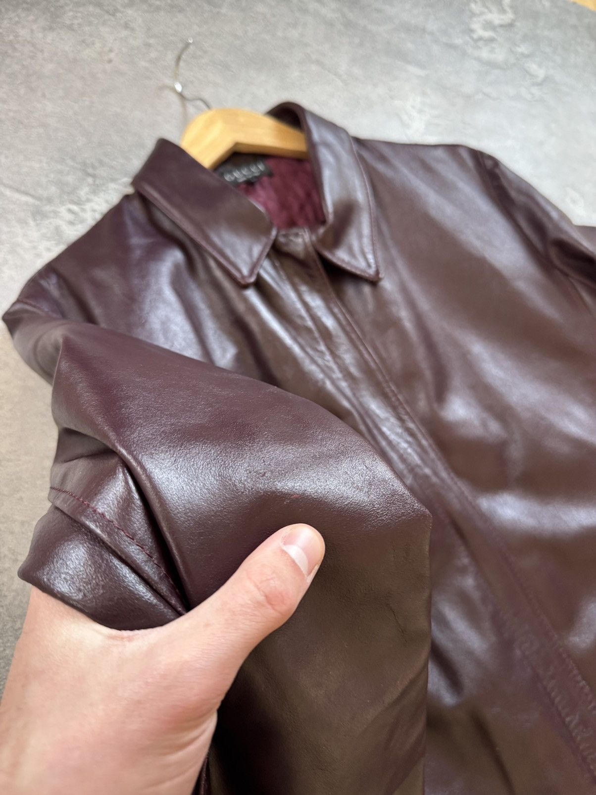 Gucci Gucci 46size retro vintage leather coat zip jacket 90s Size L / US 10 / IT 46 - 24 Thumbnail