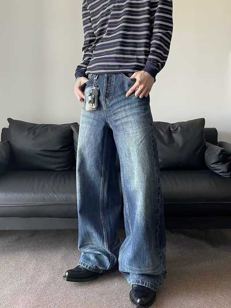 Japanese Brand × Jean Blue casual vintage washed straight jeans Size US 32 / EU 48 - 3 Thumbnail
