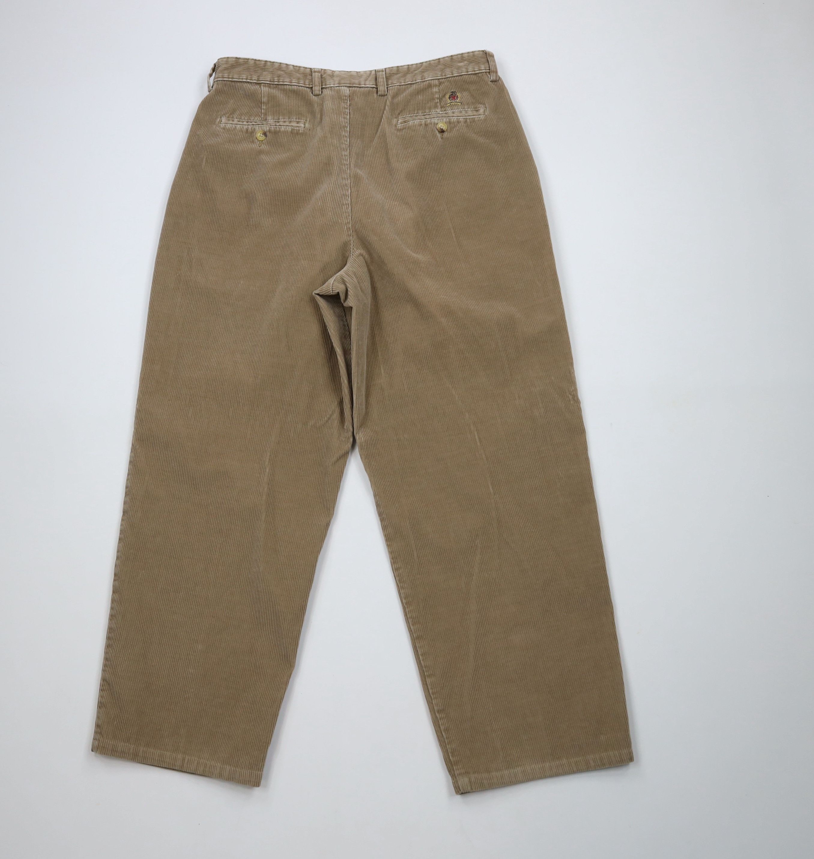 Tommy Hilfiger × Vintage Vintage 90s Tommy Hilfiger Wide Leg Corduroy Pants Beige Size US 34 / EU 50 - 9 Thumbnail