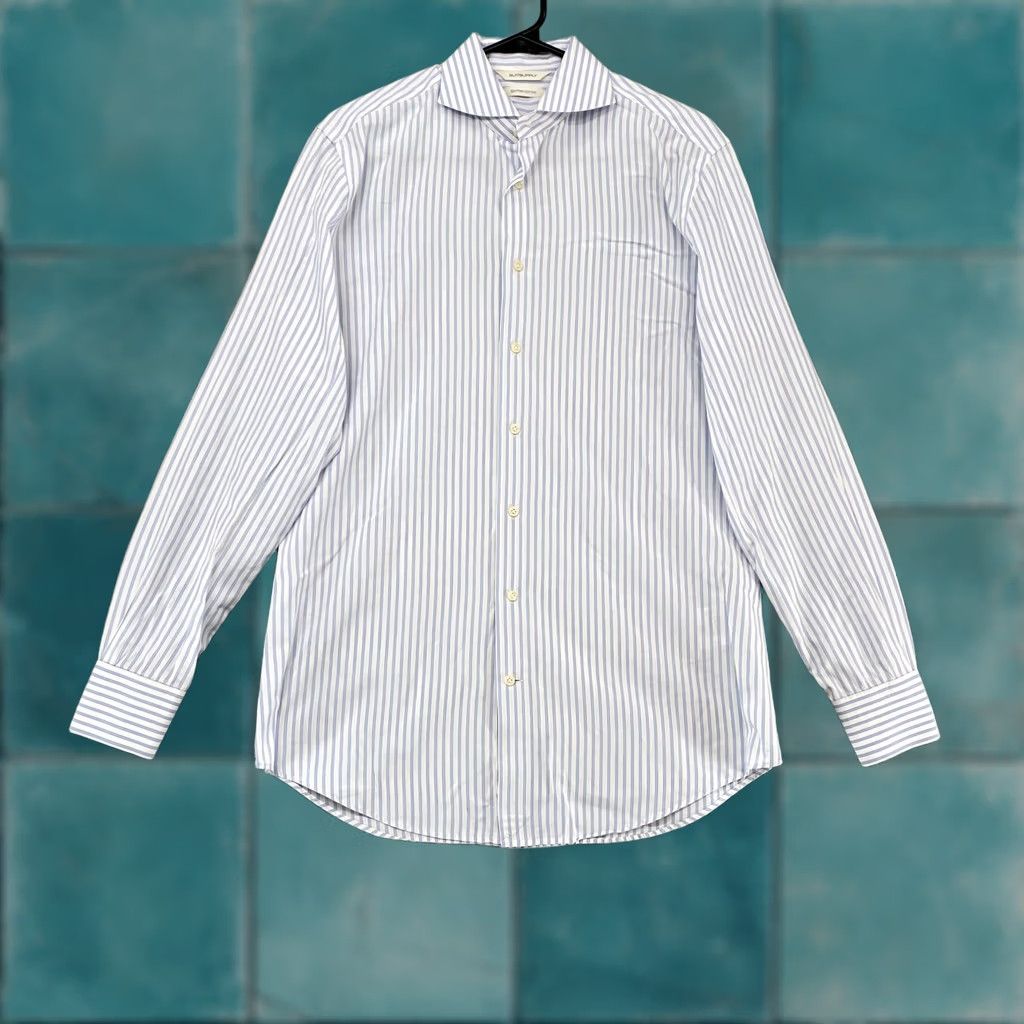 Suitsupply Suitsupply Dress Shirt Mens 15.5 Slim Fit Striped Egyptian Cotton Long Sleeve 39 Size 42R - 1 Thumbnail