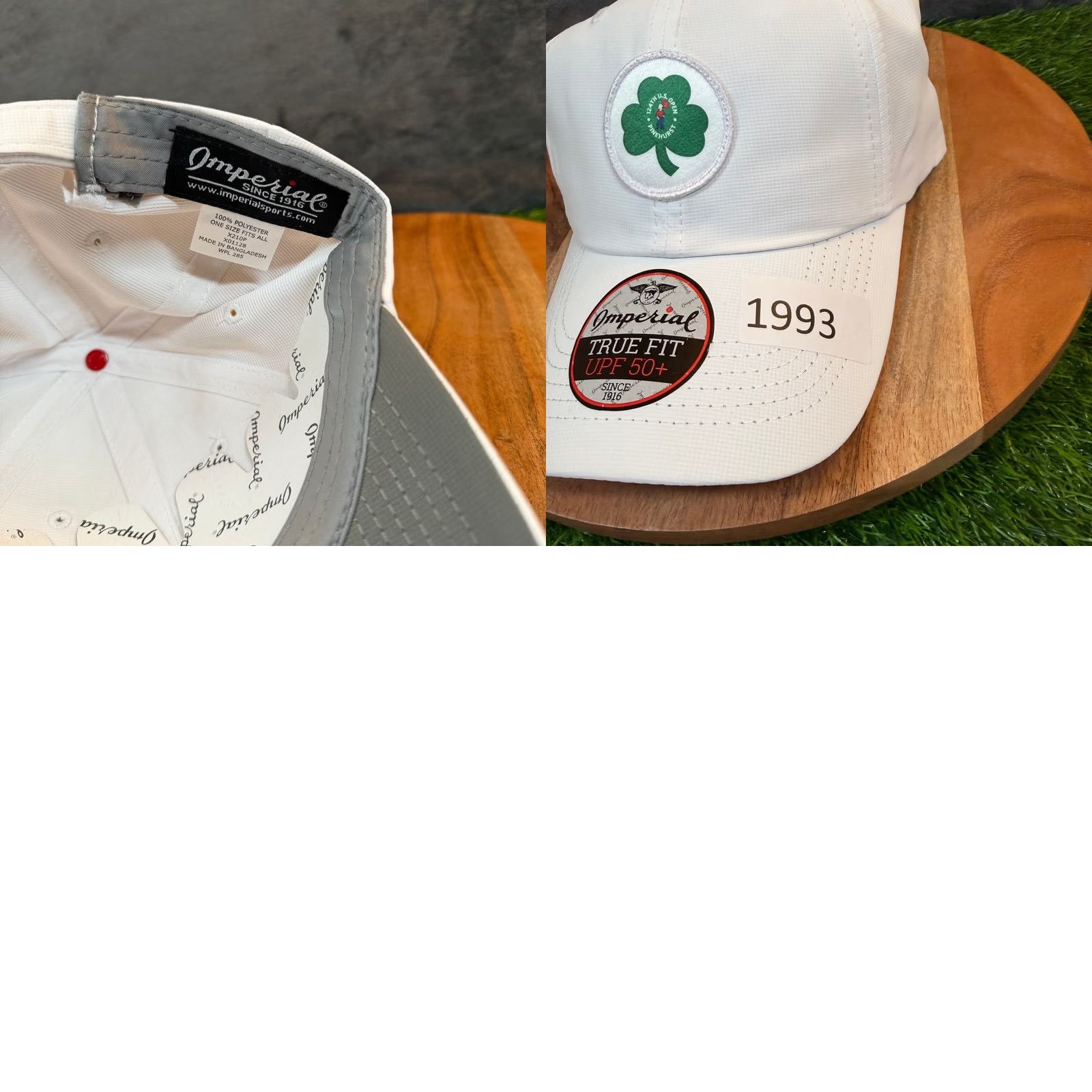 Imperial Imperial Golf Hat Womens UPF 50+ True Fit White Pinehurst 124th US Open Logo Adjustable Lightweight Moisture Wicking Size ONE SIZE - 8 Thumbnail