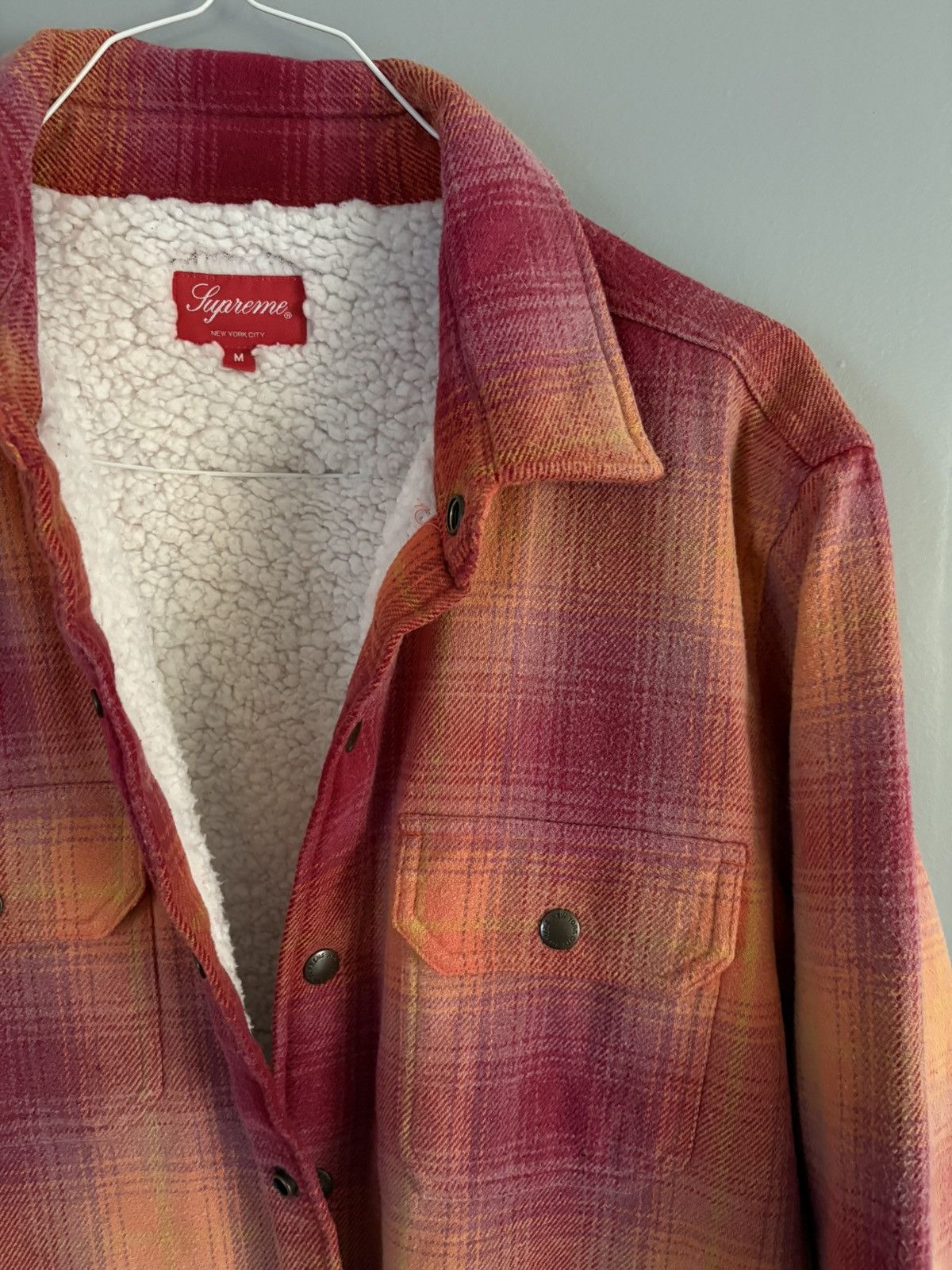 Supreme Supreme Shearling Lined Flannel Shirt Jacket FW22 Plaid Size US M / EU 48-50 / 2 - 5 Thumbnail