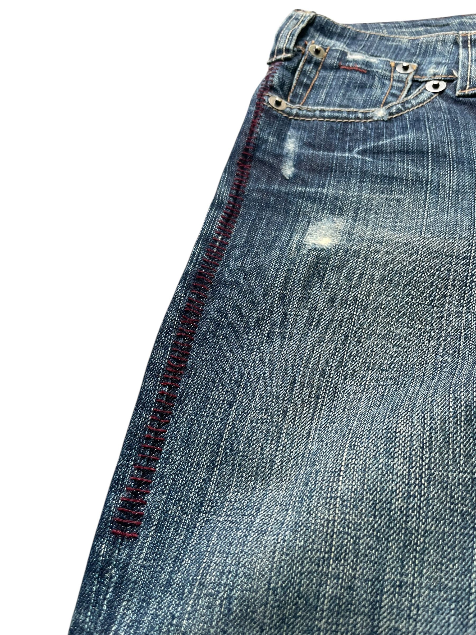 Japanese Brand Flare Honey Suckle Rose Distresed Denim Size 28" / US 6 / IT 42 - 4 Thumbnail