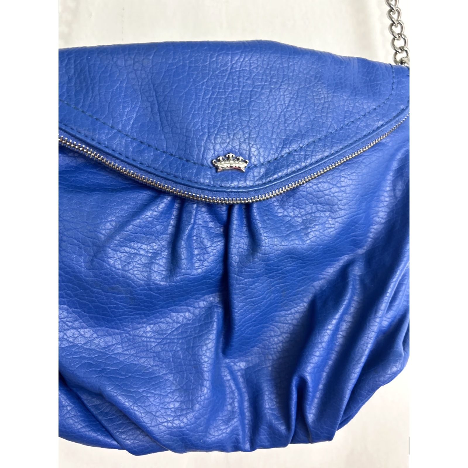 Juicy Couture Juicy Couture Crossbody Handbag Royal Blue Metallic Accents Large Leather Faux Leather Gold Crossbody Strap Women Size ONE SIZE - 4 Thumbnail