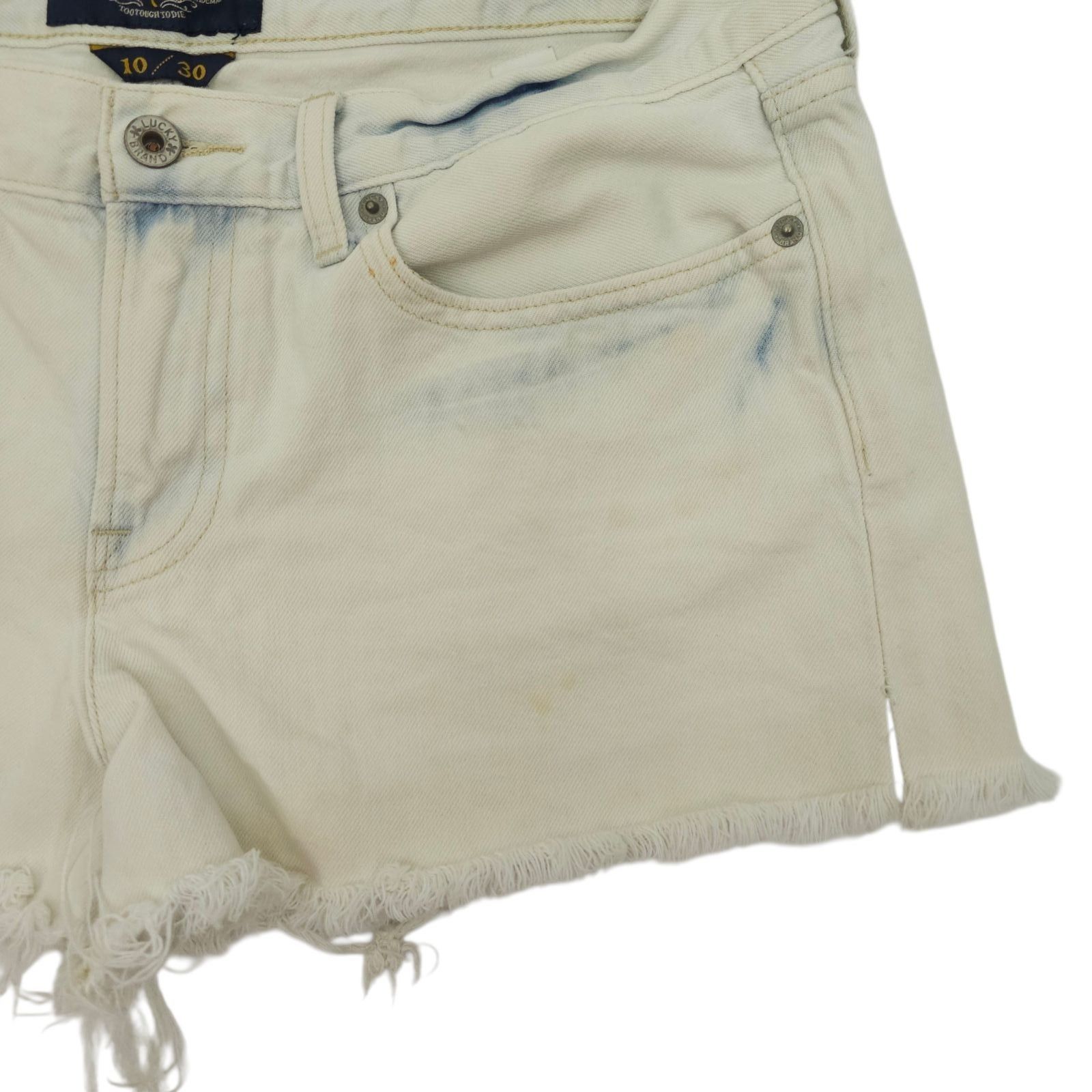 Lucky Brand Lucky Brand The Cut Off Denim Shorts 10/30 Boho White Acid W Size 32" / US 10 / IT 46 - 14 Thumbnail