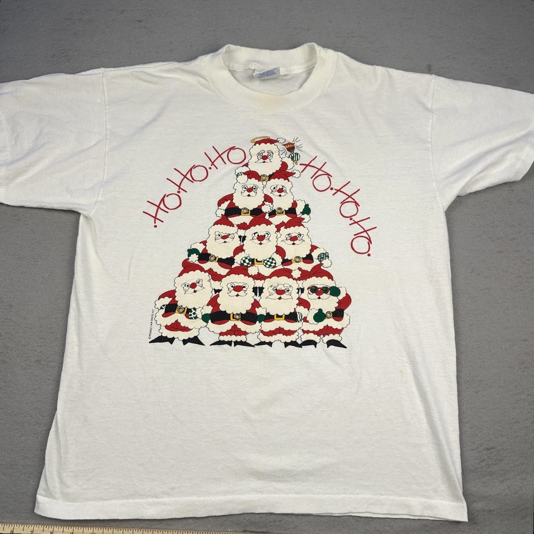 Vintage VINTAGE Santa Ho Ho Ho Shirt Mens Large White 1991 90s Christmas Graphic Print T-Shirt Mens Large White Santa Claus Xmas Vintage Size US L / EU 52-54 / 3 - 2 Thumbnail