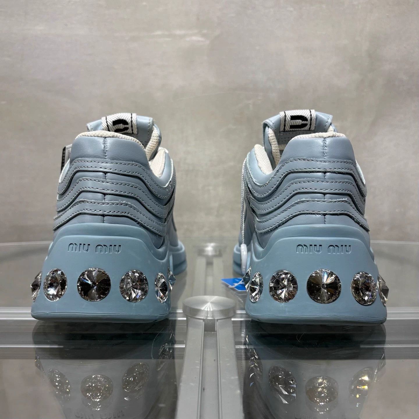 Miu Miu MIU MIU Blue Crystal Sneaker 35.5 YH5000557 New in Box Size US 4.5 / IT 34.5 - 6 Thumbnail