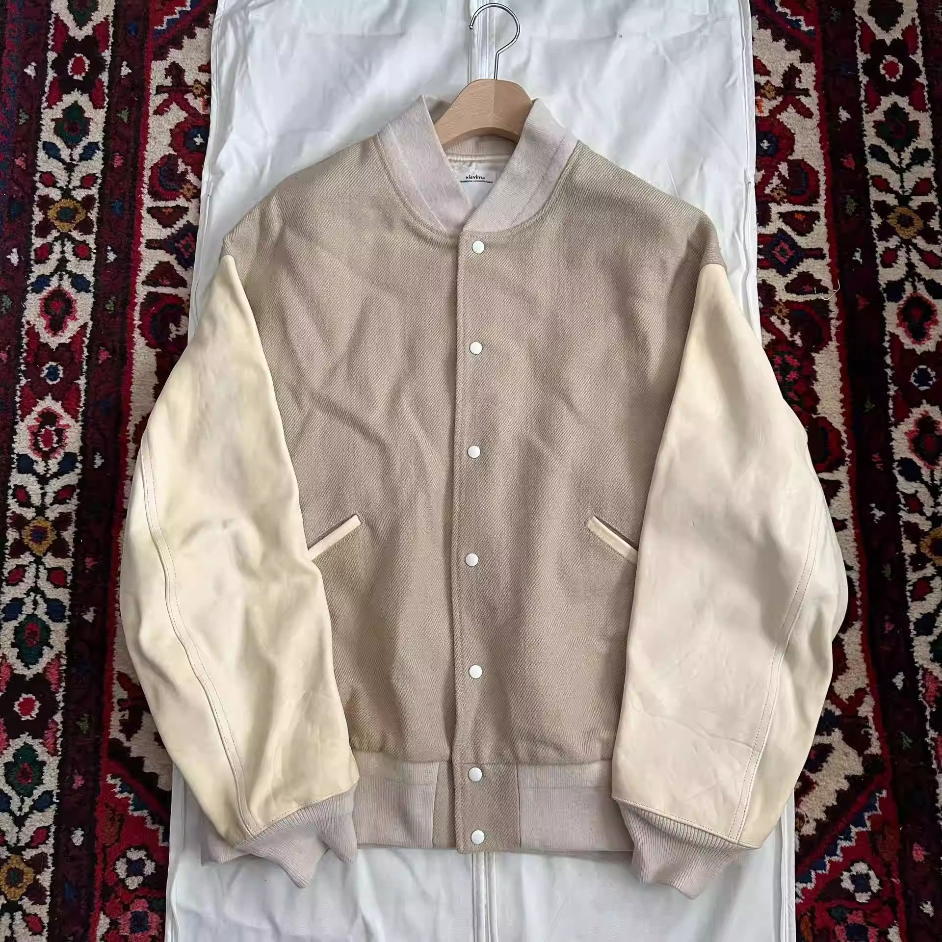 image of Visvim 20Aw Varsity Sb Jkt Size 4 in Beige, Men's