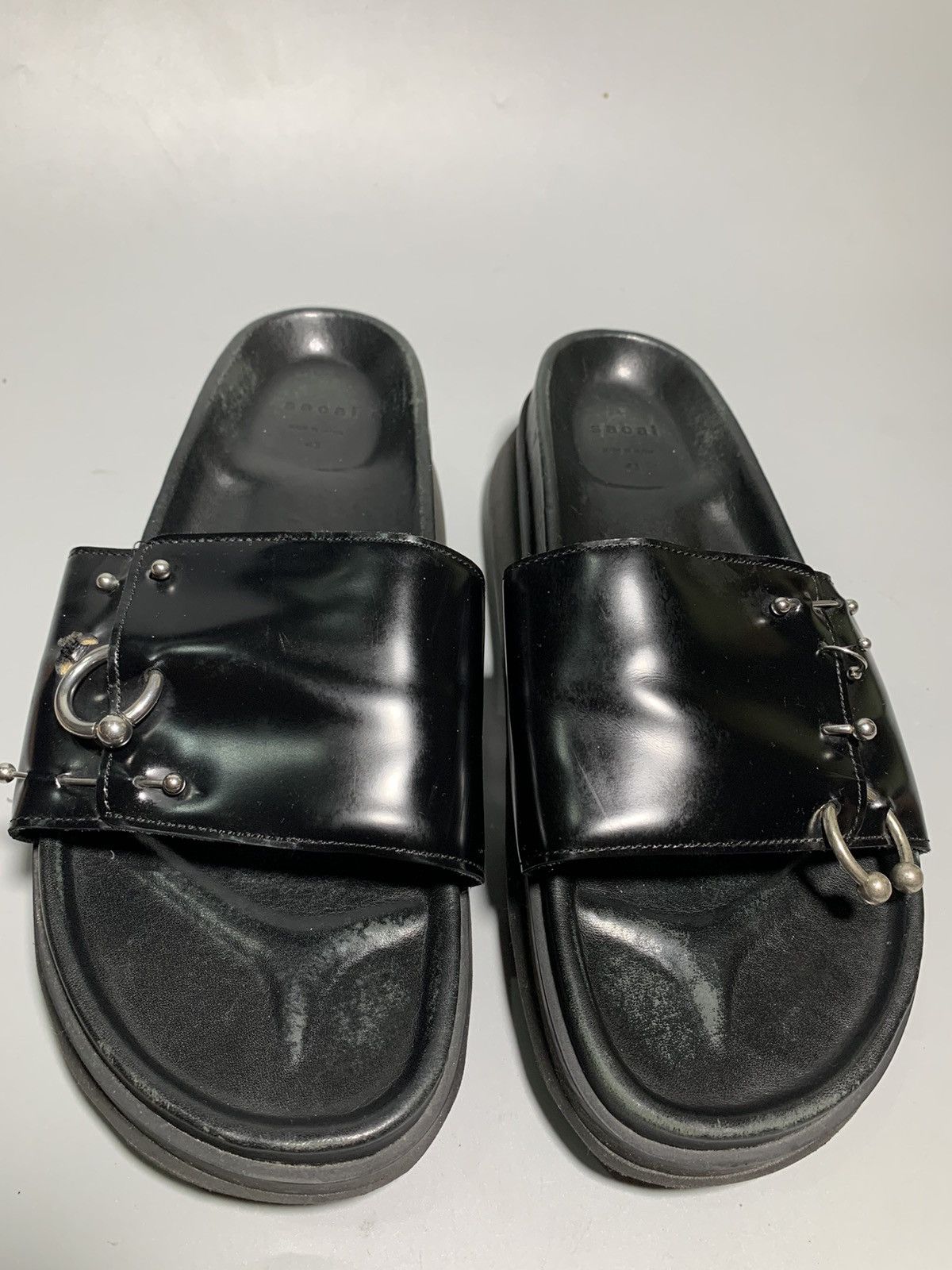 Sacai SACAI SS22 BLACK PIERCED LEATHER SANDALS Size US 10 / EU 43 - 4 Thumbnail