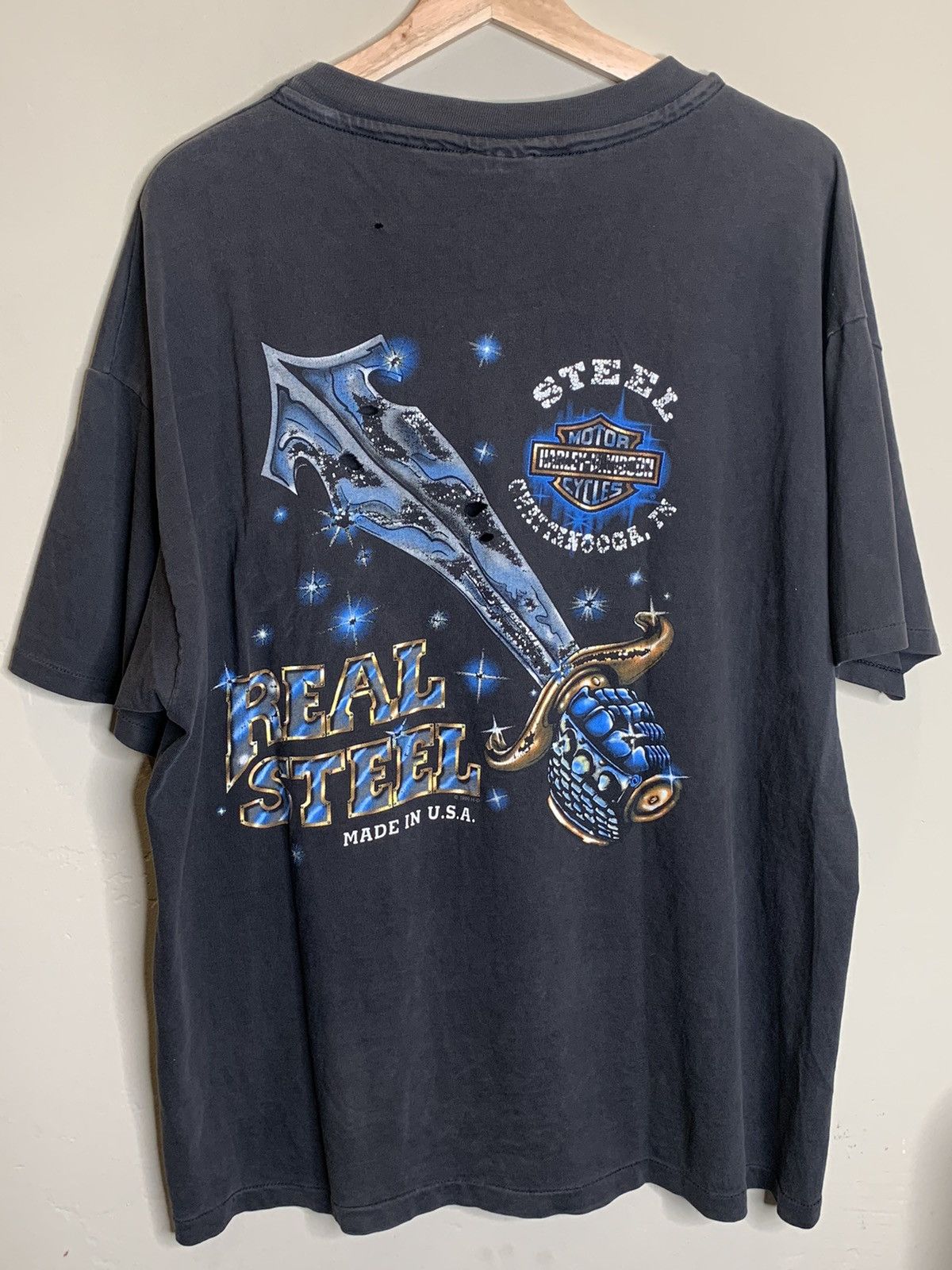 RARE* Vintage Real Steel Harley Davidson Single Stitch Shirt
