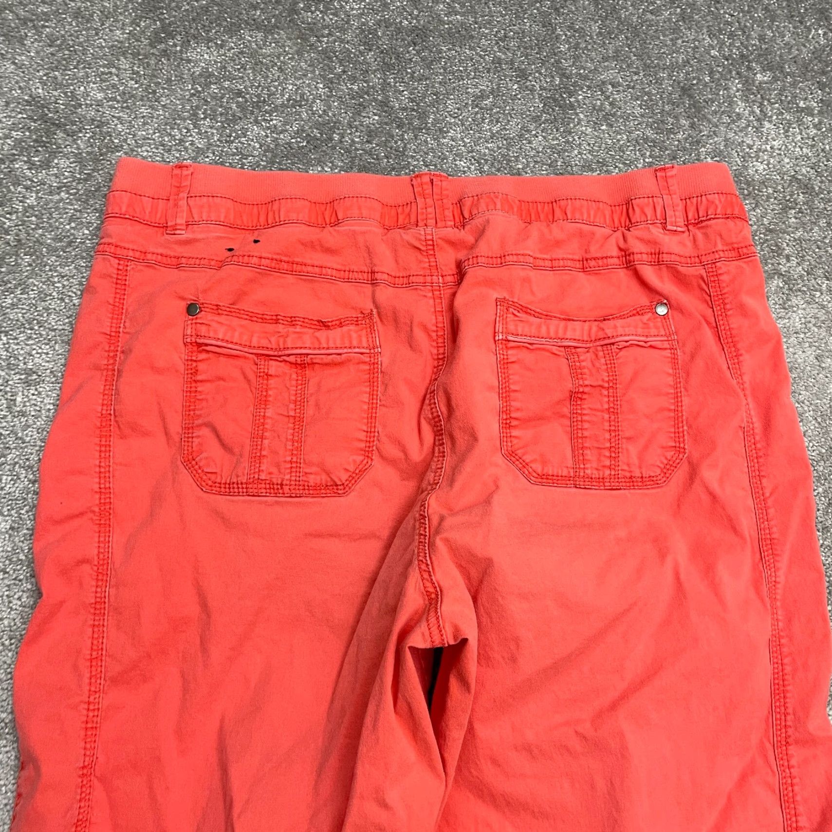 Vintage Lane Bryant Pants Womens 20 Plus Orange Cotton Spandex Regular Straight Knit Button Zip Size 42" / US 20 - 3 Thumbnail