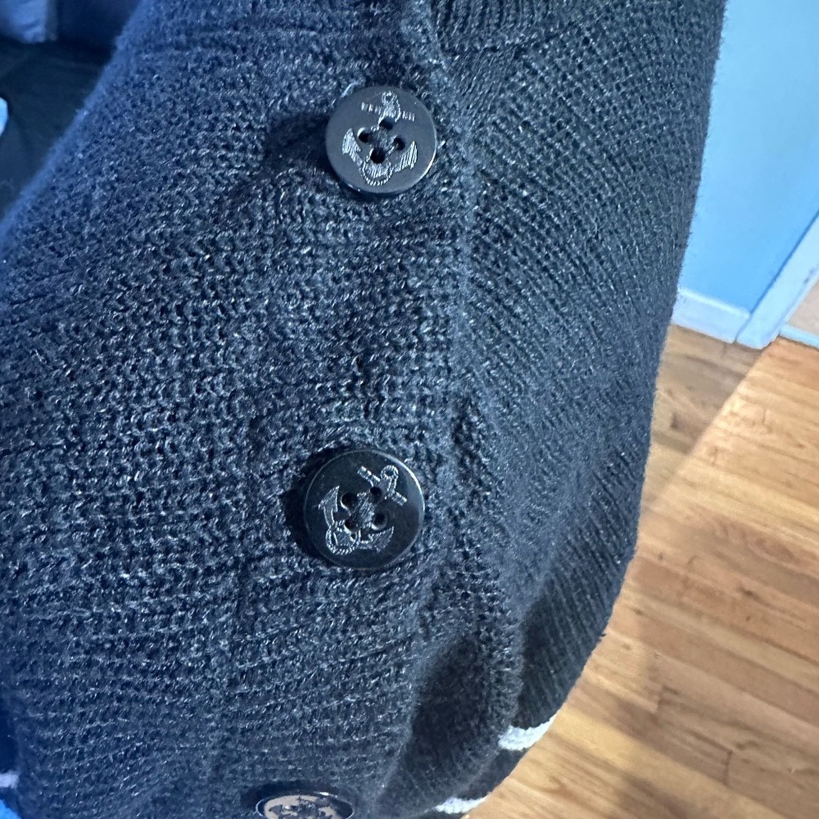 Polo Ralph Lauren Polo Ralph Lauren Button Shoulder Striped Black Sweater Size M / US 6-8 / IT 42-44 - 2 Thumbnail