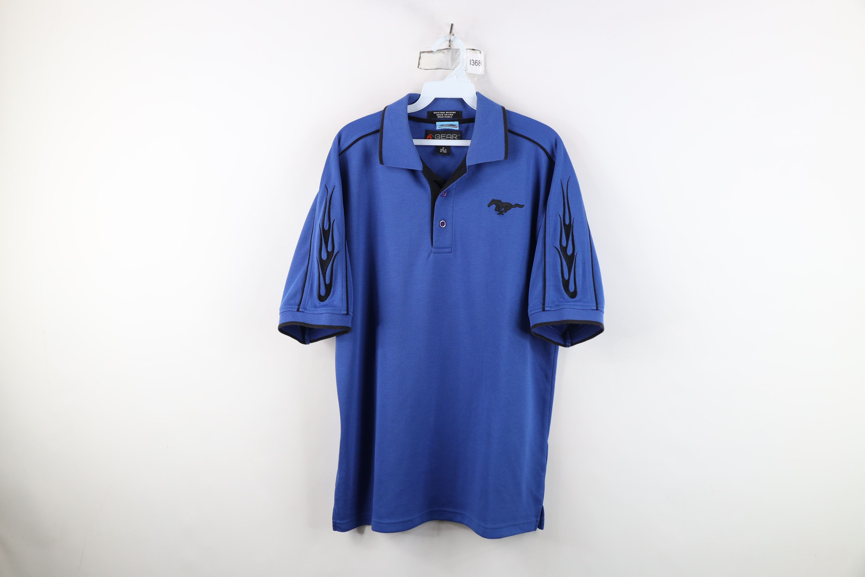 Vintage Vintage Ford Motor Co Racing Fire Flames Polo Shirt Blue Size US M / EU 48-50 / 2 - 1 Thumbnail