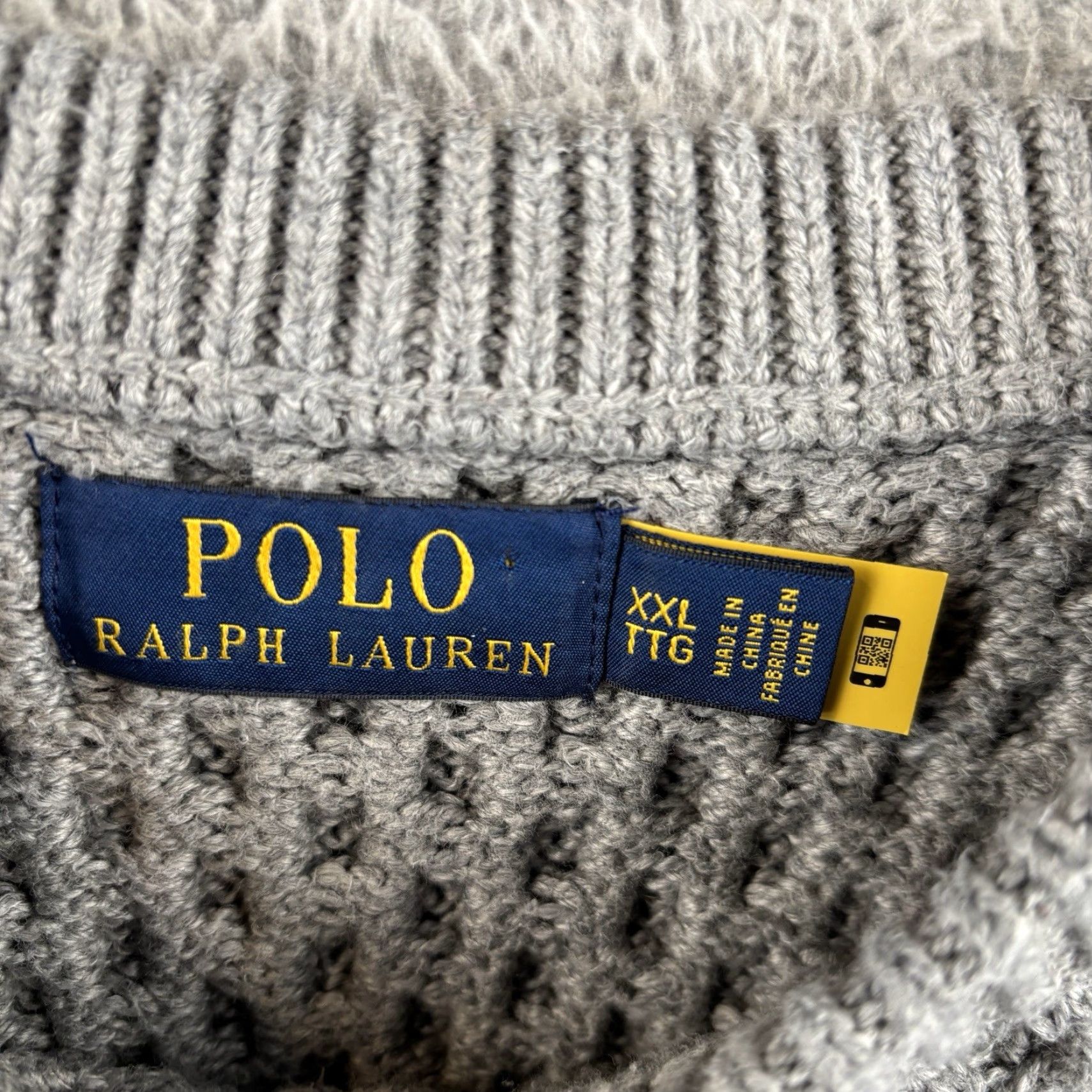 Polo Ralph Lauren VINTAGE Polo Ralph Lauren Sweater Mens 2XL Gray Cotton Aran Cable Knit Fisherman Sweater Nautical University Mens Size US XXL / EU 58 / 5 - 3 Thumbnail
