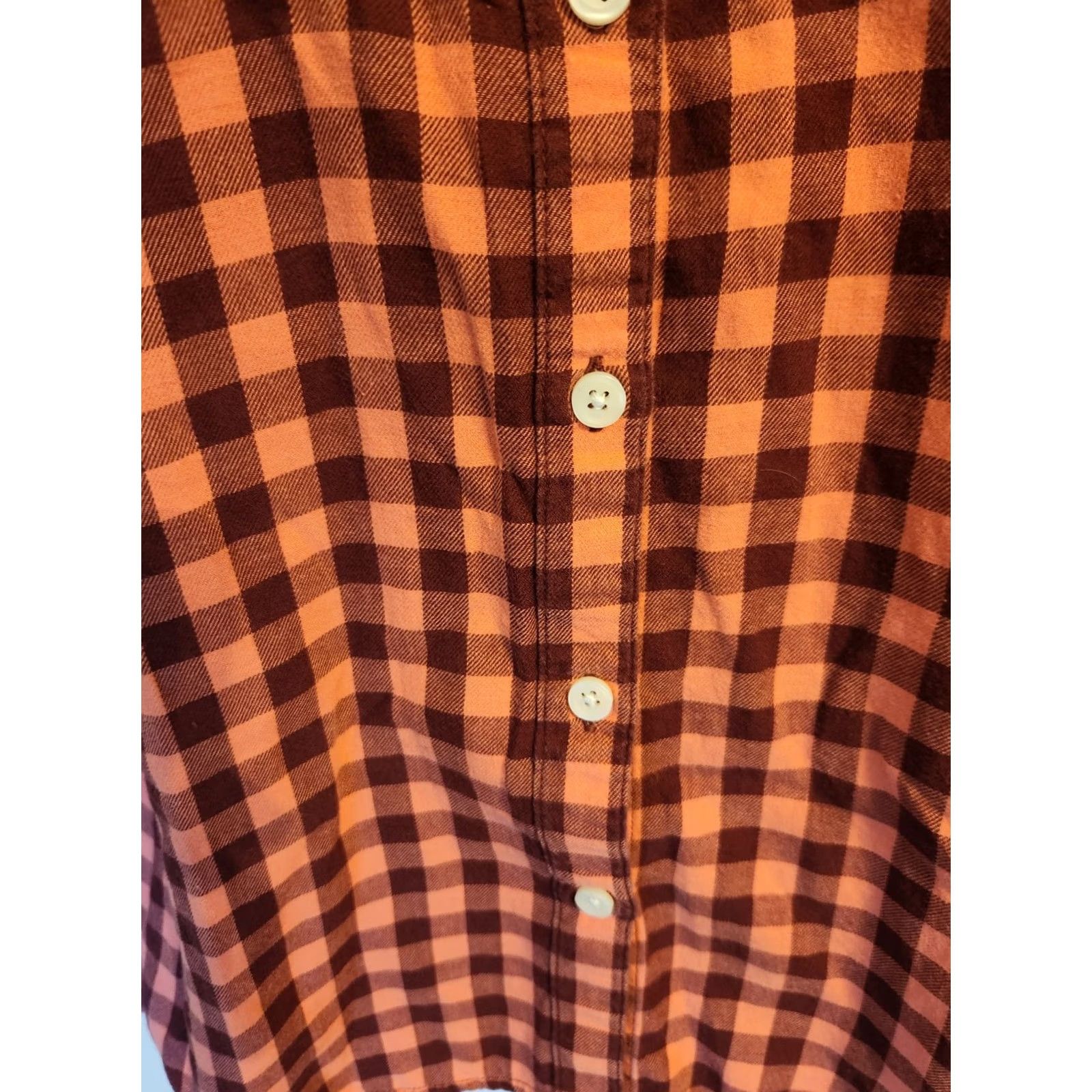 Old Navy Old Navy Flannel Shirt Sz M Pink Burgundy Plaid Button Up Top Size M / US 6-8 / IT 42-44 - 4 Thumbnail
