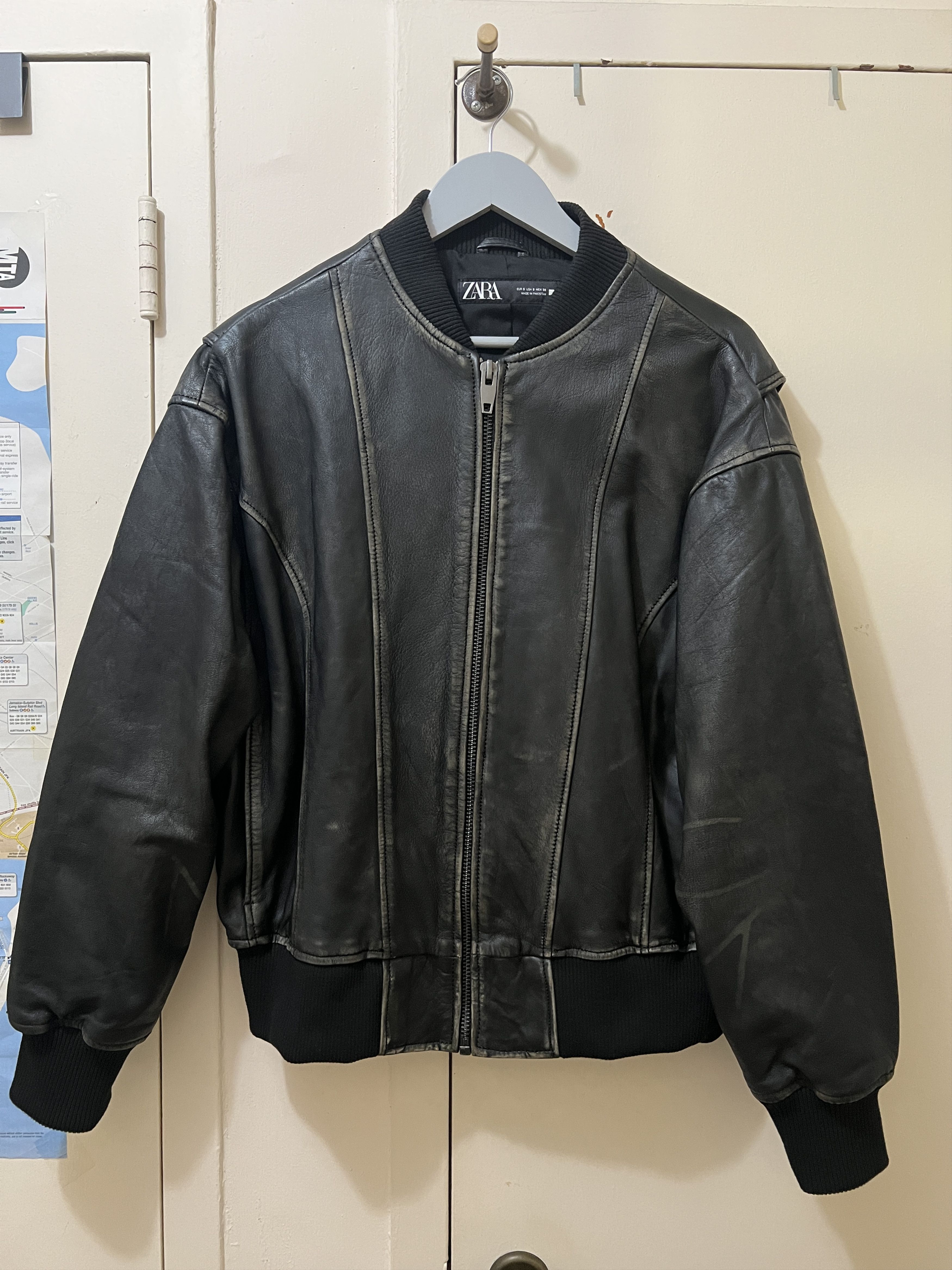 Zara VINTAGE LEATHER JACKET ZARA X RHUIGI LIMITED EDITION | Grailed