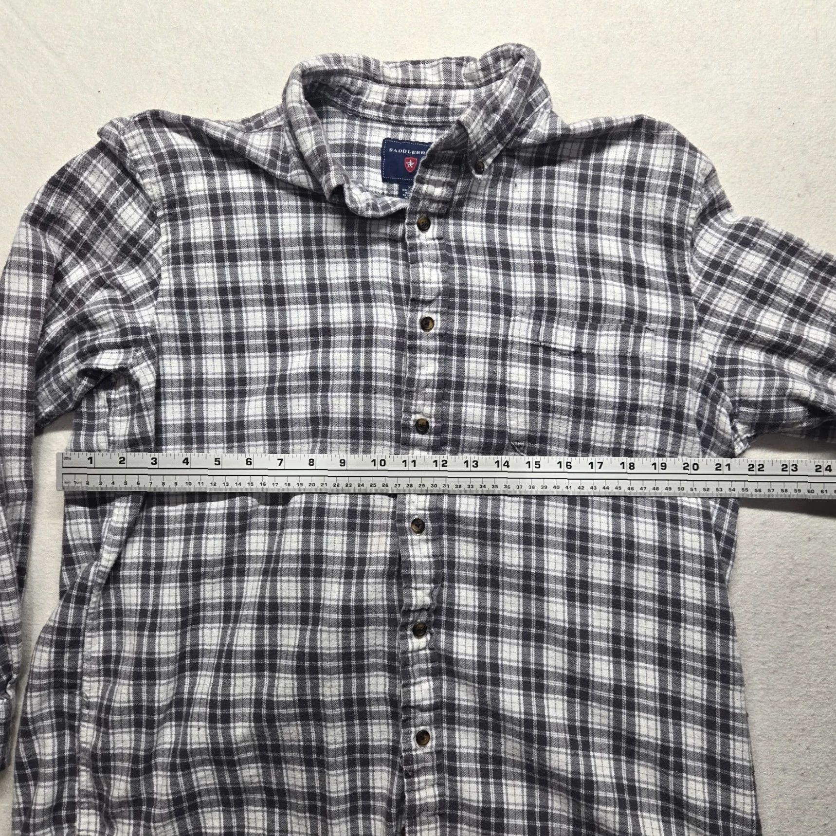 Vintage Saddlebred Shirt Casual Plaid Brown Check Flannel Button-Up Adult Men's XL Size US XL / EU 56 / 4 - 3 Thumbnail