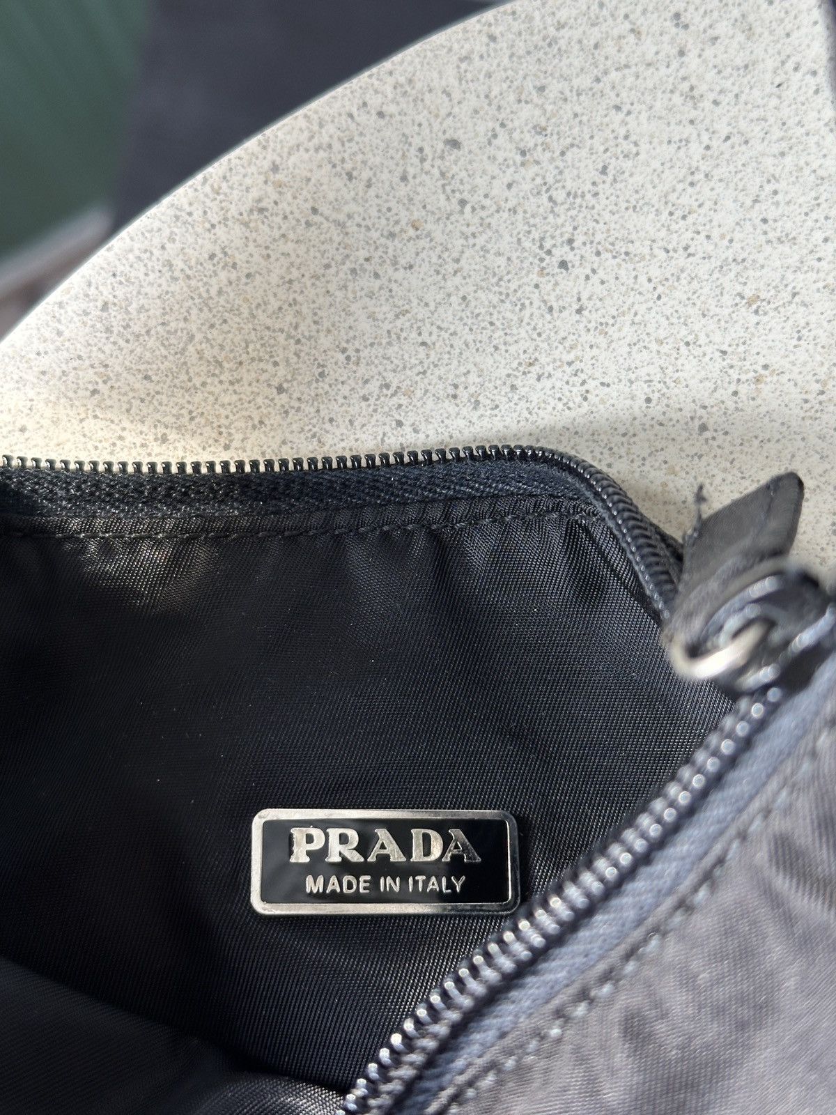 Prada PRADA Nylon Black Triangle Logo Mini Hobo Bag Size ONE SIZE - 7 Thumbnail