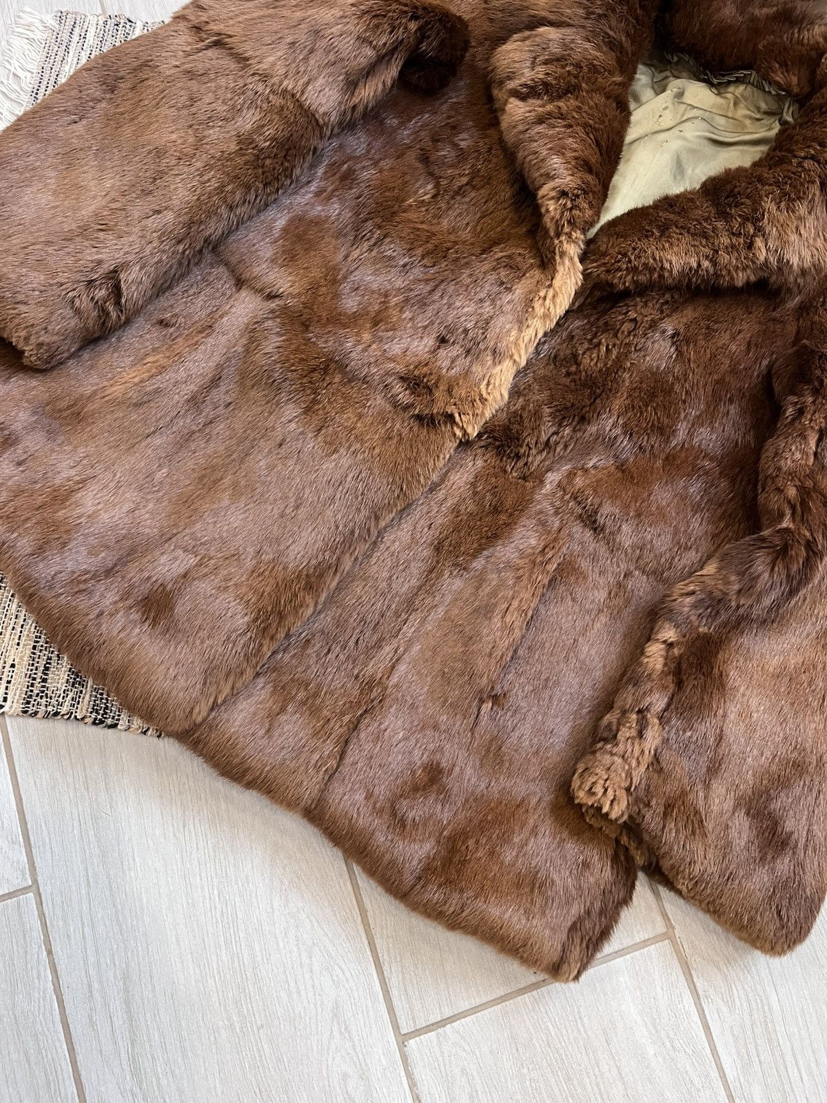 Vintage Hype Vintage Real Fur Jacket Brown Coats Avantgarde retro Size L / US 10 / IT 46 - 8 Thumbnail