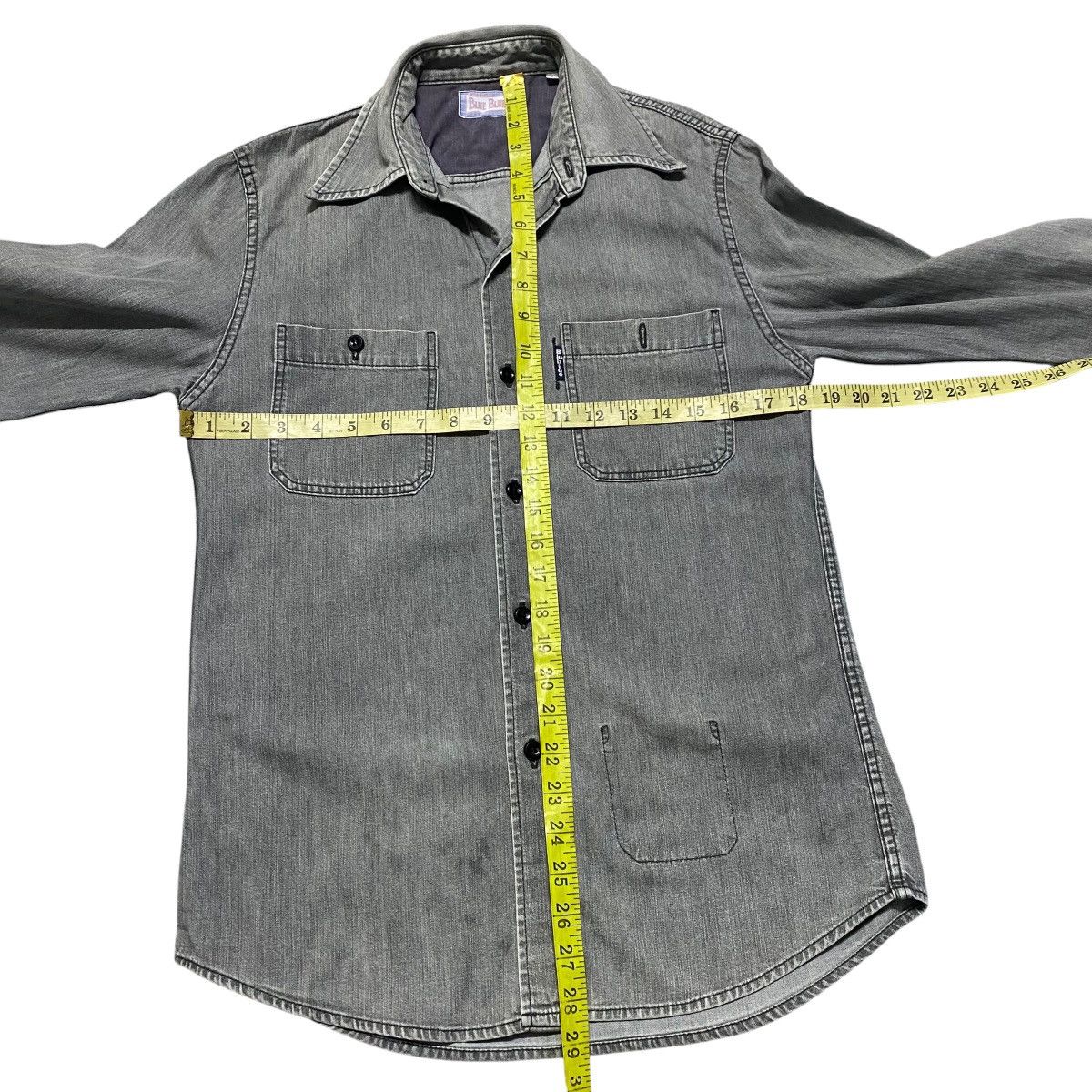 Blue Blue Japan vintage Blue Blue Japan Denim Work Shirt Charcoal Faded Size US S / EU 44-46 / 1 - 11 Thumbnail