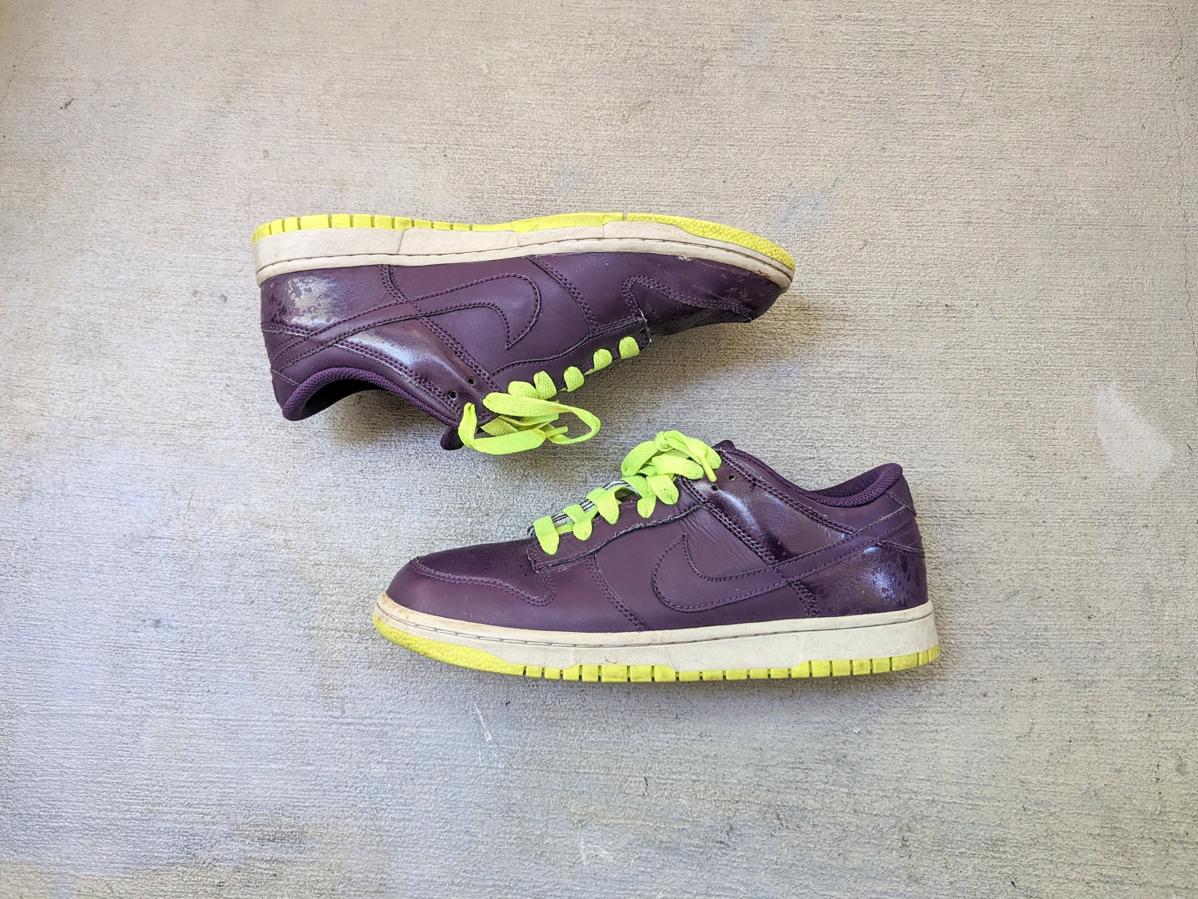 Nike Nike Dunk Low CL Joker Purple Leather Neon Green 318020-551 Size US 9.5 / EU 42-43 - 1 Thumbnail
