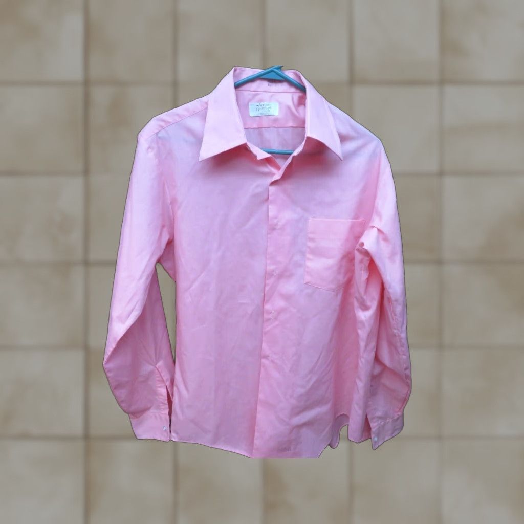 Vintage VINTAGE Men's Arrow Pink Dress Shirt 15 Regular Long Sleeve Business 1970s Mens Size 40R - 1 Thumbnail