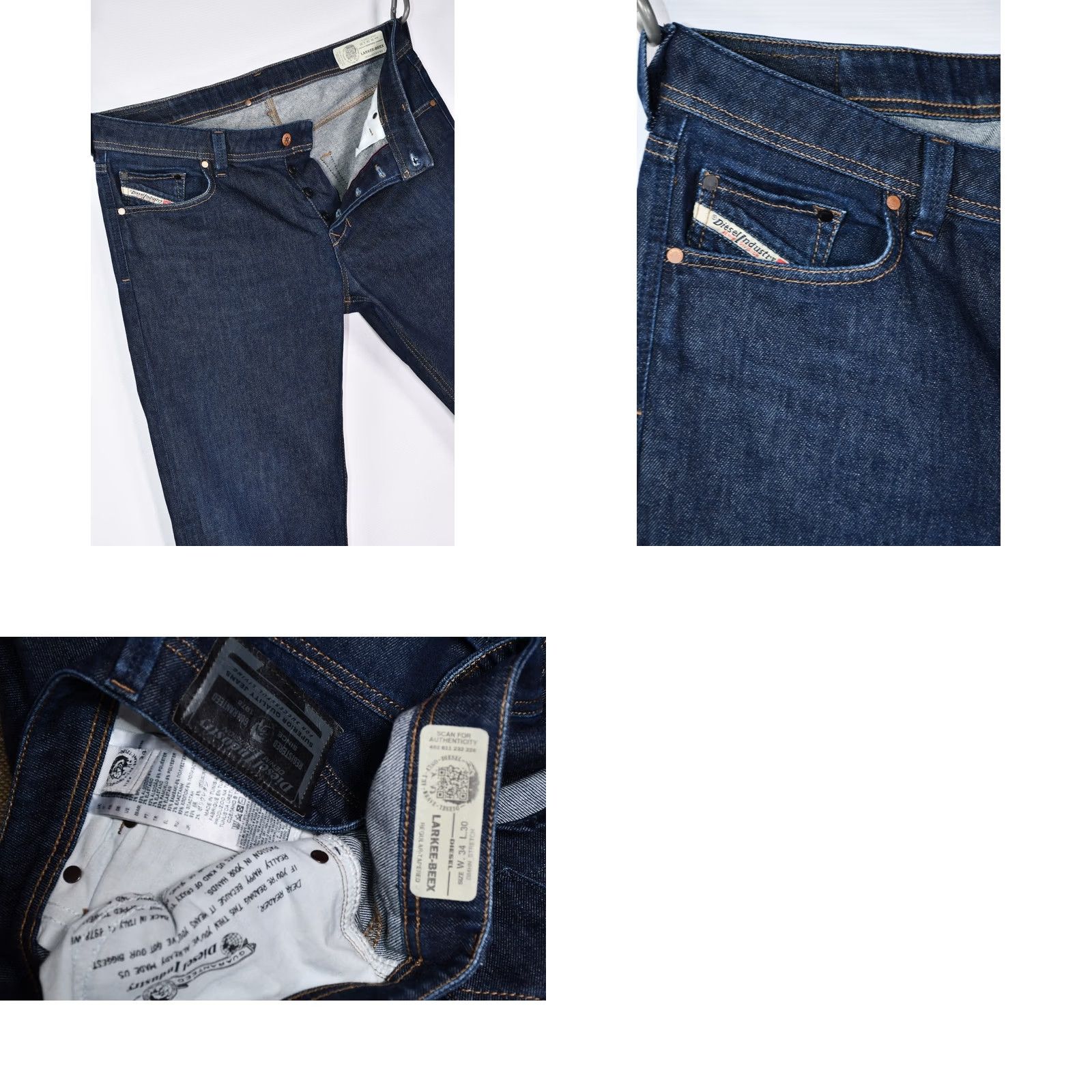 Diesel DIESEL LARKLEE-BEEX 084LNH_STRETCH REGULAR TAPERED JEANS W34/L30 Blue Mens Regular Jeans Size US 34 / EU 50 - 7 Thumbnail