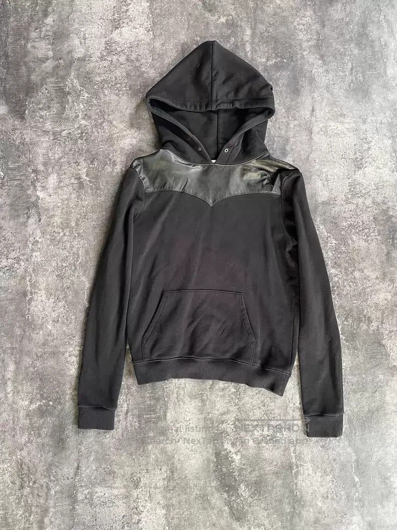 Saint Laurent Paris Saint Laurent Paris Sheepskin Hooded Leather Blend Hoodie Size US XL / EU 56 / 4 - 1 Thumbnail