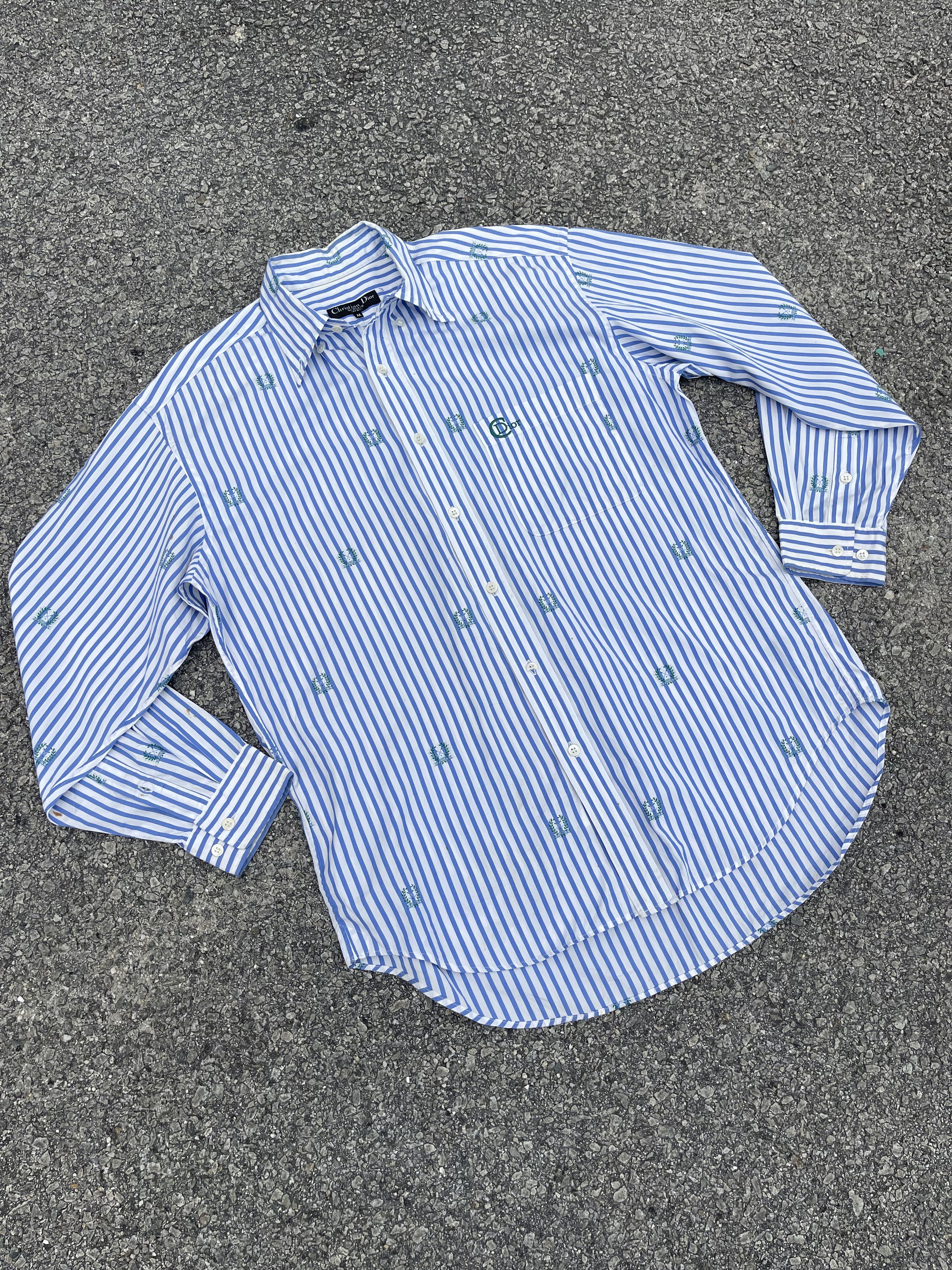 Christian Dior Monsieur × Vintage Vtg C.Dior Casual Full Embroidery Crest Logo Shirt Size US M / EU 48-50 / 2 - 1 Thumbnail