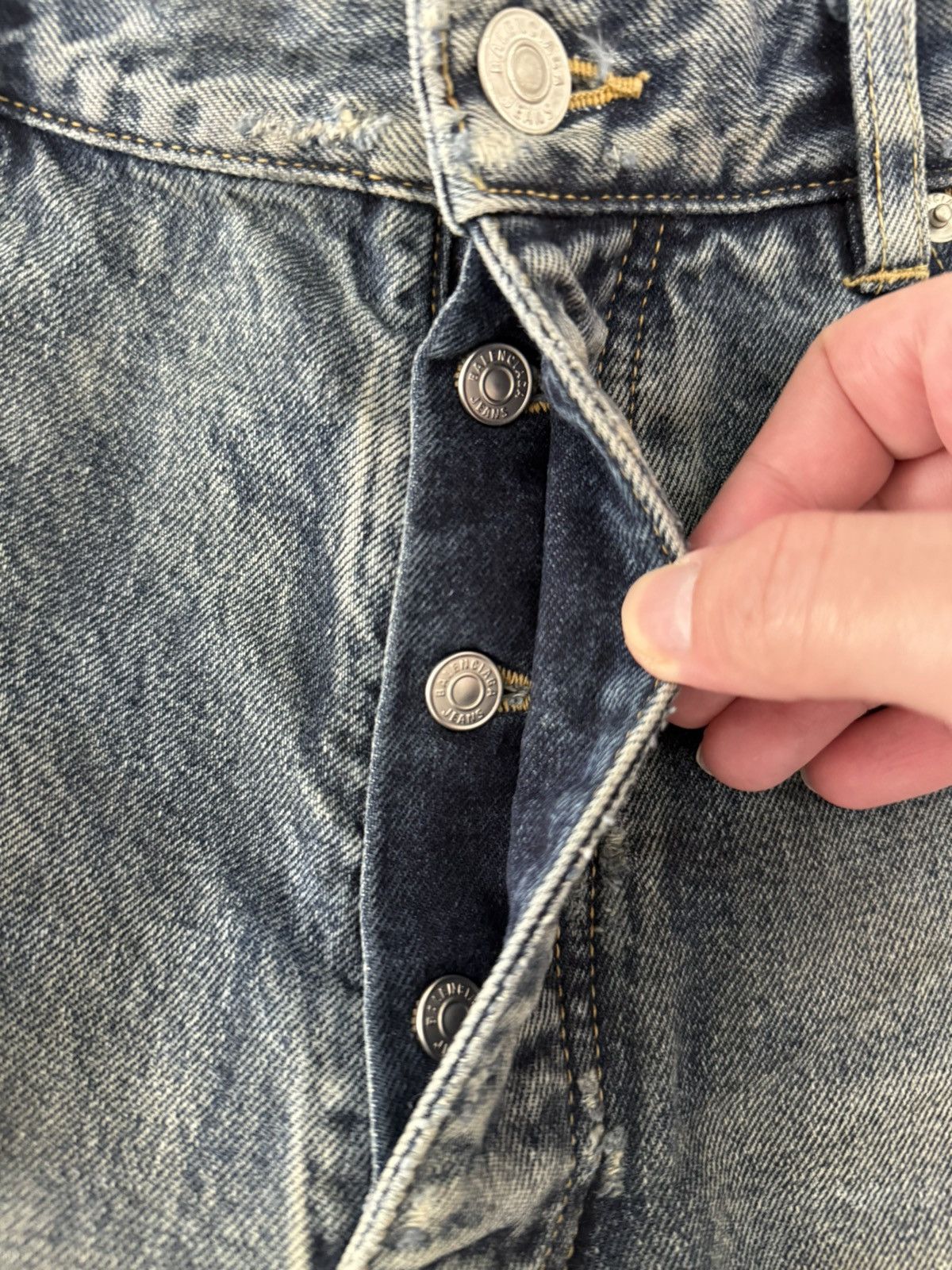 Balenciaga *RARE* Balenciaga SS23 Mud Oil Spilled Denim Baggy Version Size US 32 / EU 48 - 9 Thumbnail