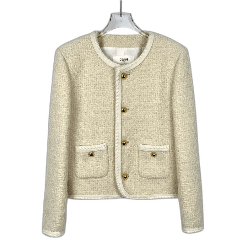 Celine Celine Yellow Button Cashmere Weave Jacket Size US M / EU 48-50 / 2 - 1 Thumbnail