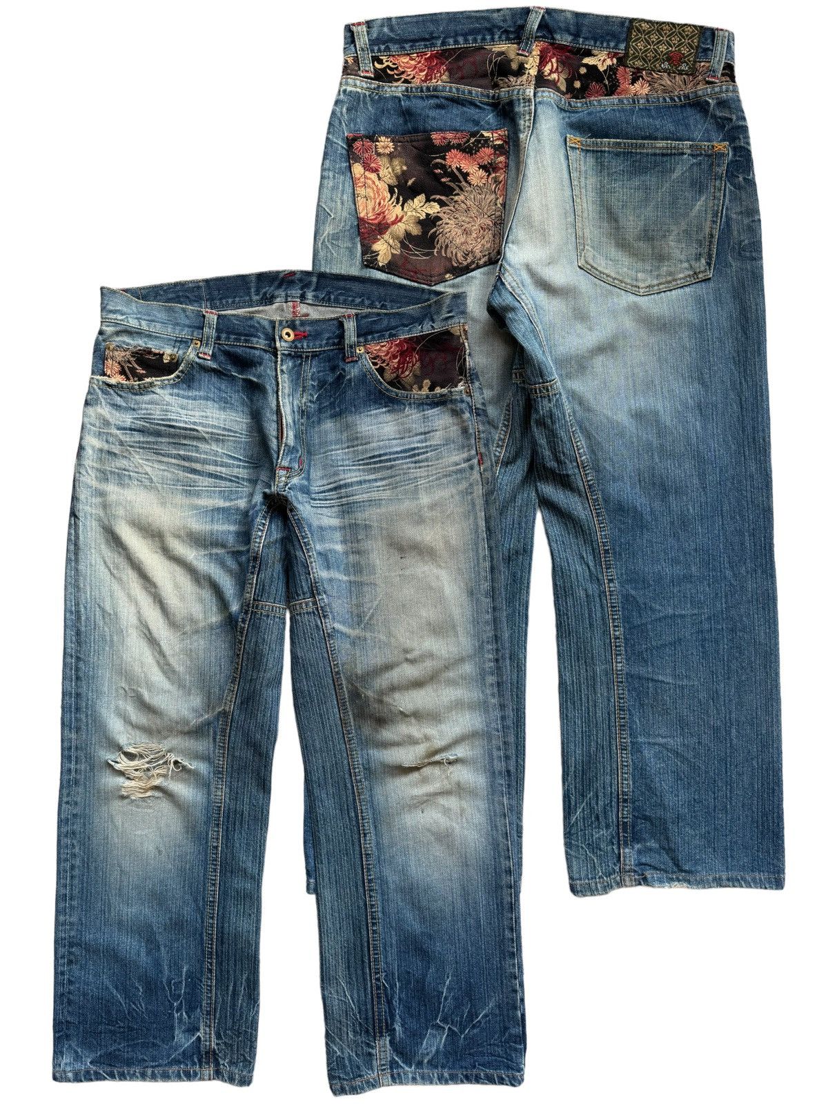 If Six Was Nine Vintage ETERNAL Baggy Denim Jeans Size US 35 - 1 Thumbnail